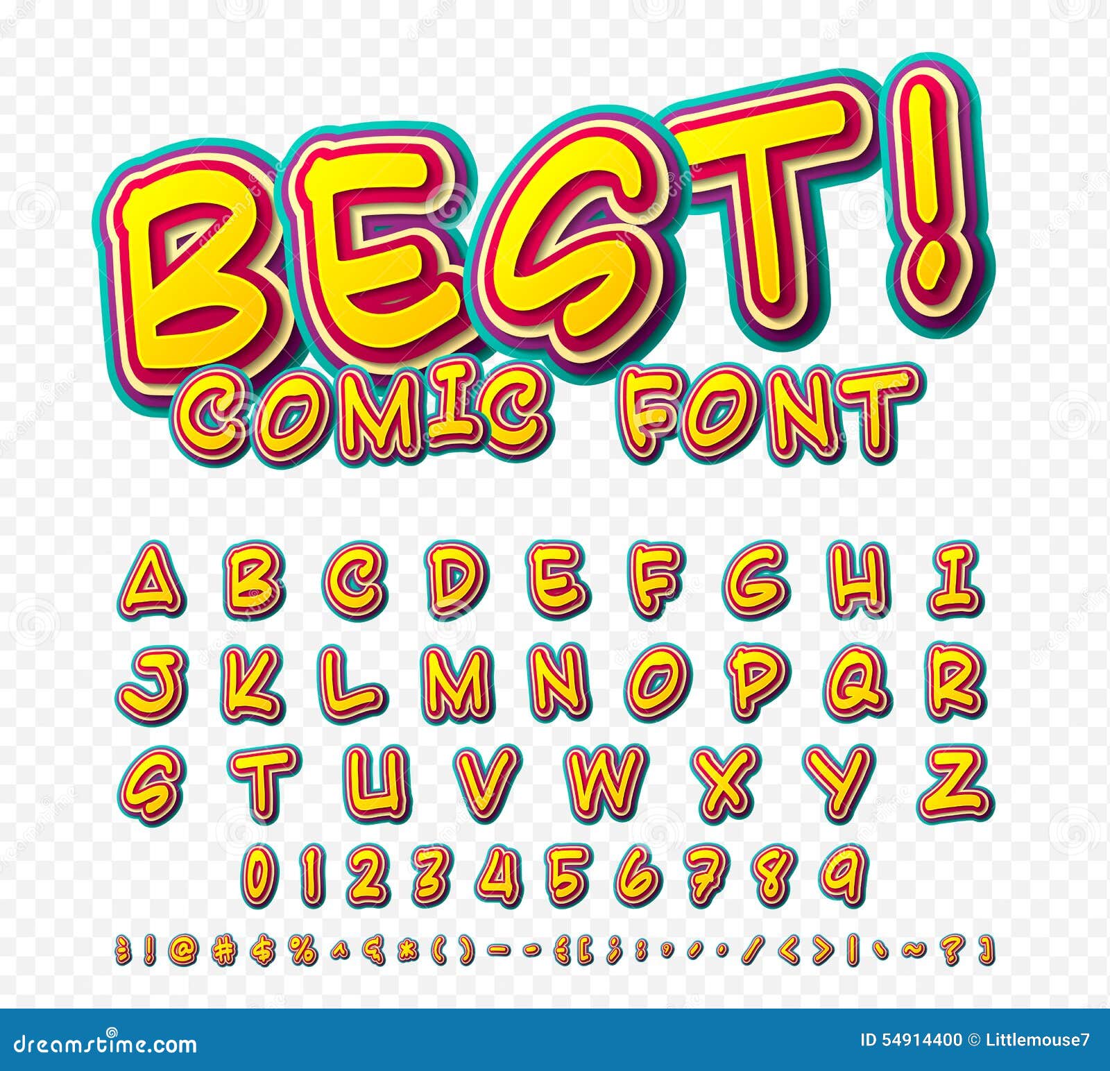 Creative Comic Font Vector Alphabet  In Style Pop  Art  