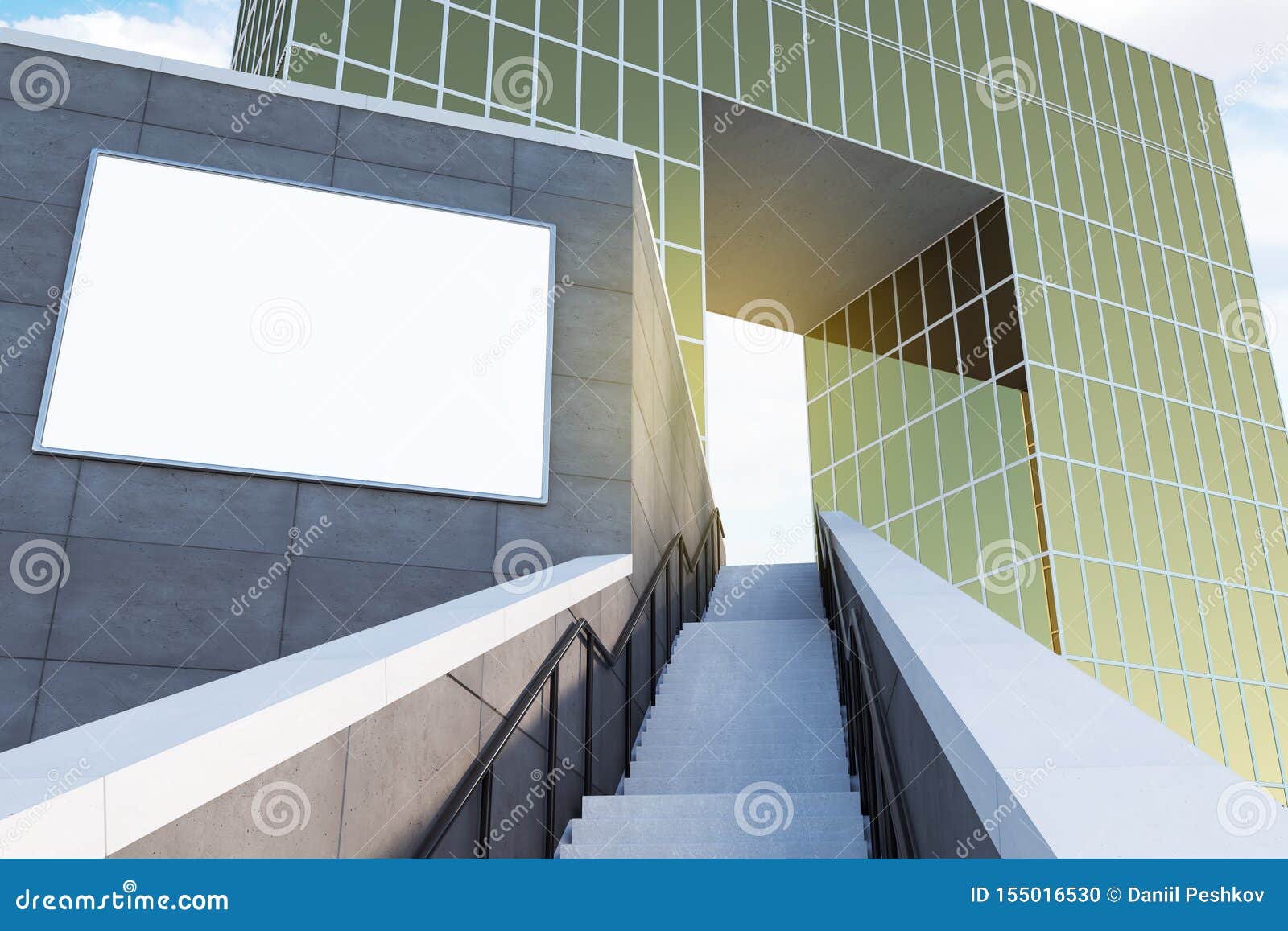 Creative Concrete Exterior with Poster Stock Illustration