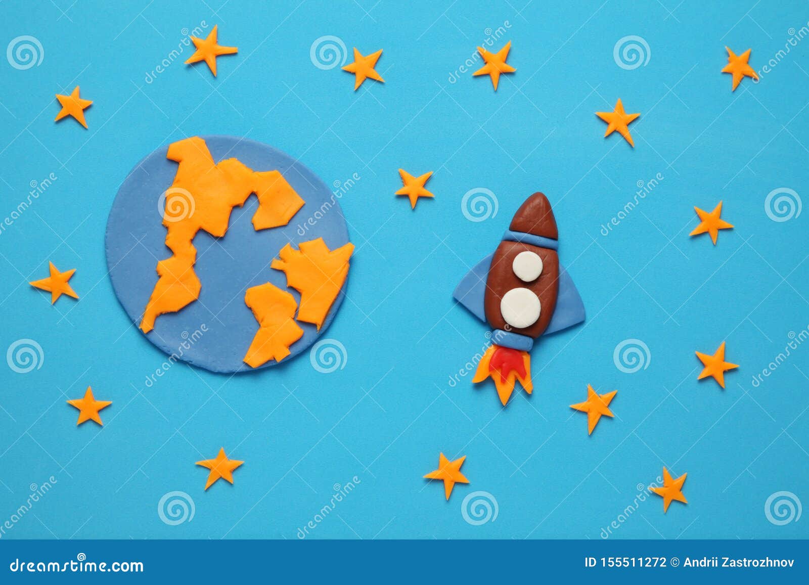Creative Craft Plasticine Rocket in Open Space, Astronaut Dreams. Stars, Planet Earth Stock Photo - Image of craft, explorer: 155511272 Creative Craft Plasticine Rocket in Open Space, Astronaut Dreams. Stars, Planet Earth Stock Photo - Image of craft, explorer: 155511272