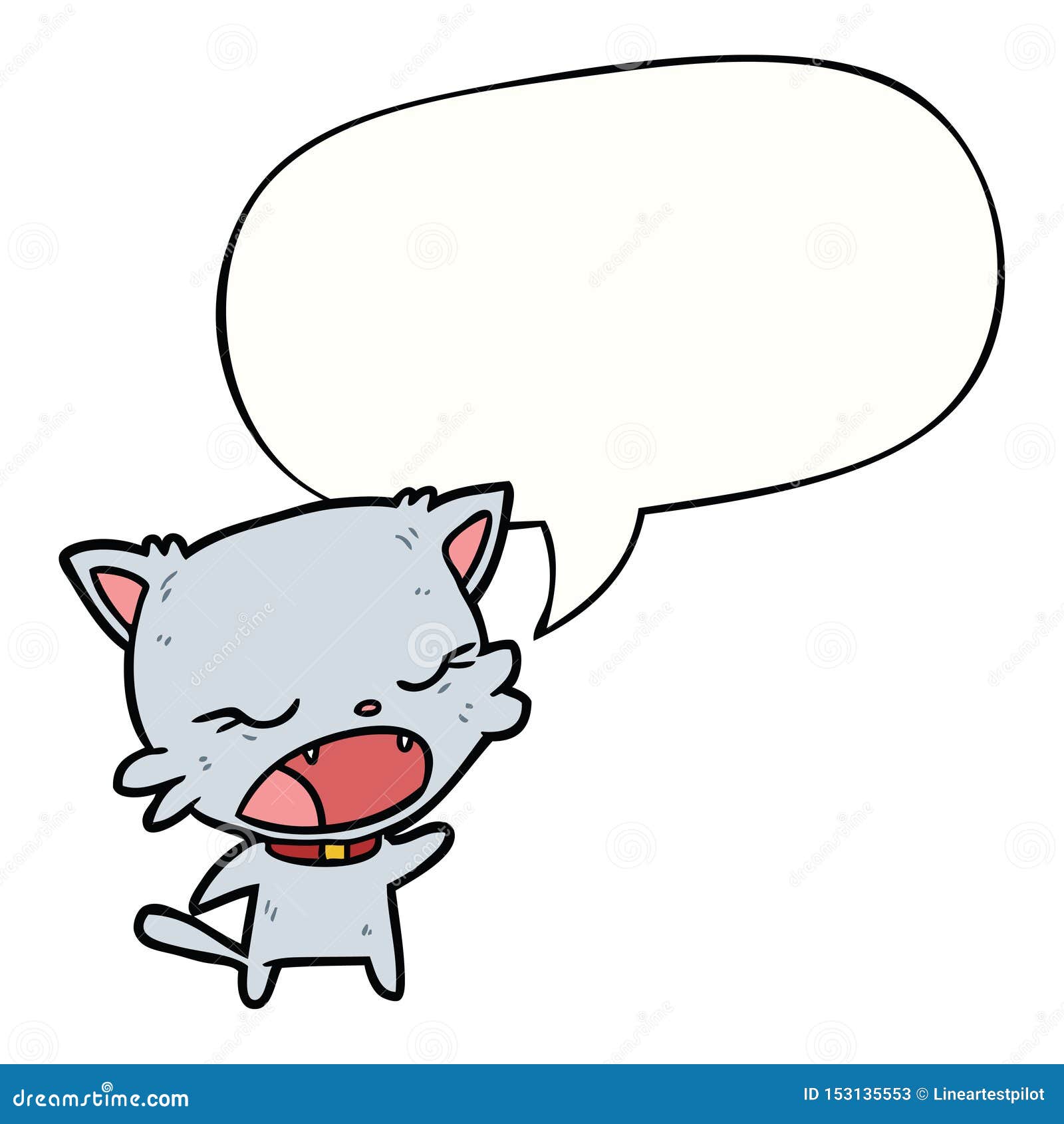 A Creative Cute Cartoon Cat Talking and Speech Bubble Stock Vector -  Illustration of balloon, kawaii: 153135553