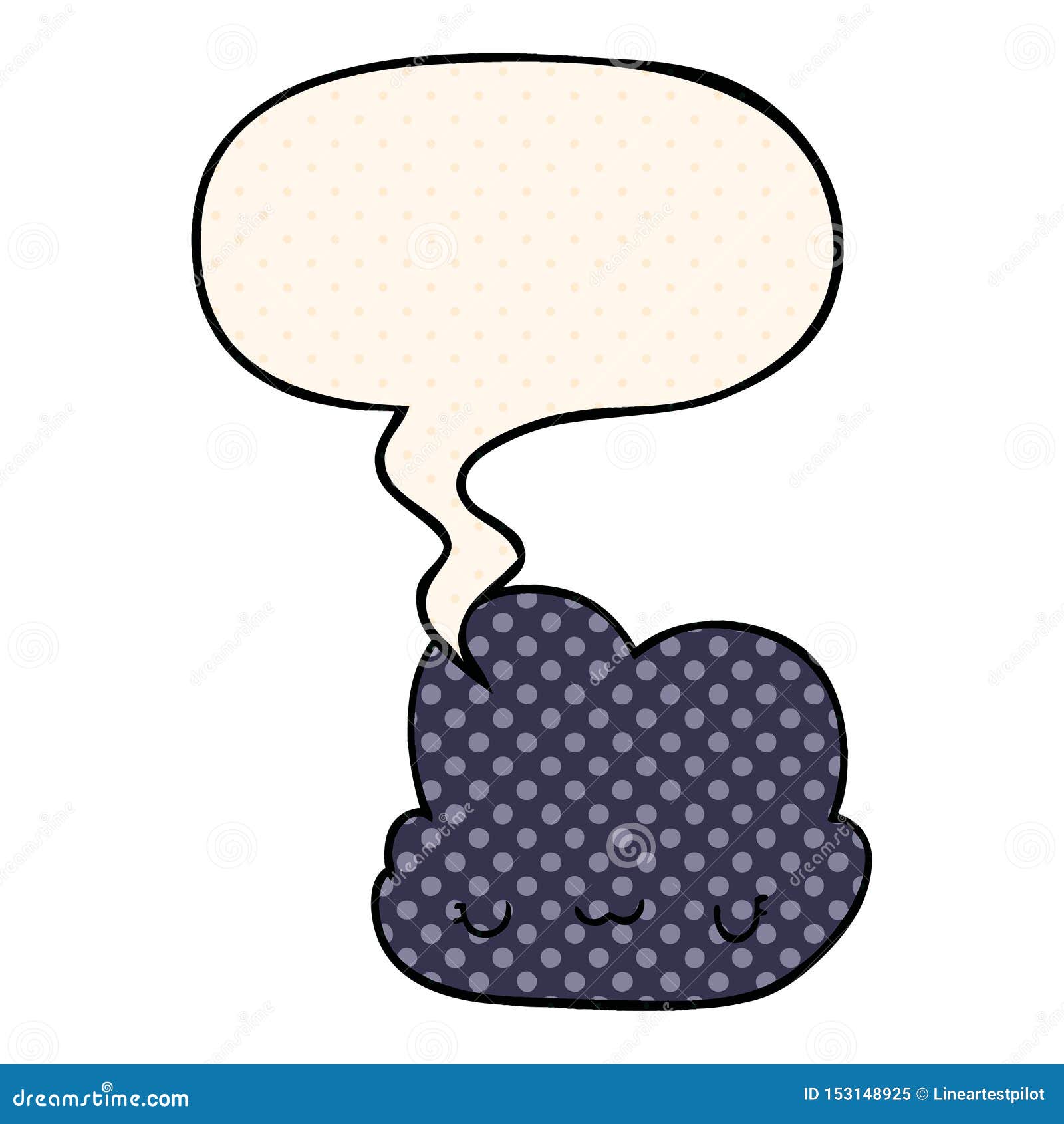Download A Creative Cute Cartoon Cloud And Speech Bubble In Comic ...