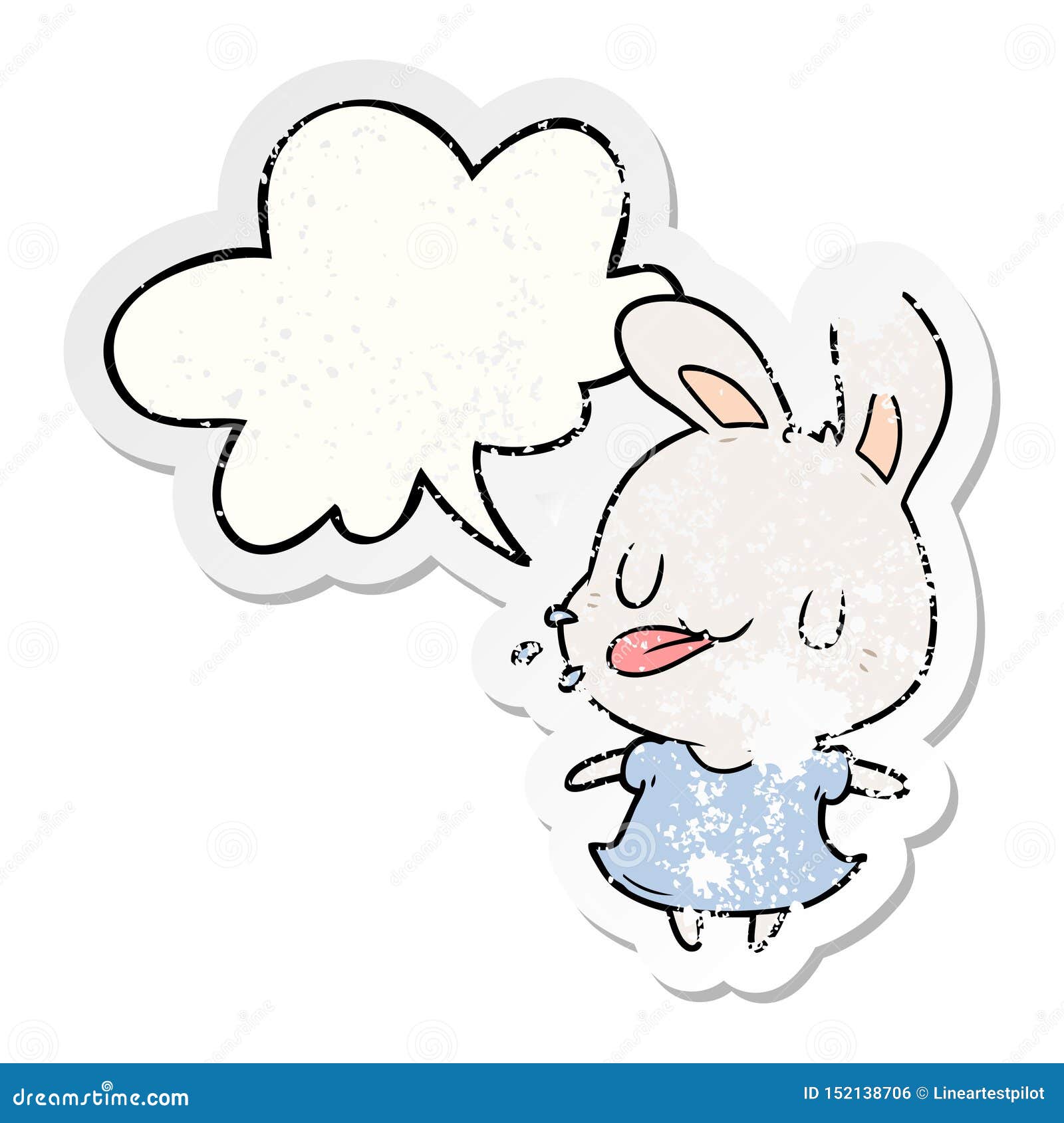 A Creative Cute Cartoon Rabbit Blowing Raspberry and Speech Bubble  Distressed Sticker Stock Vector - Illustration of cute, stick: 152138706
