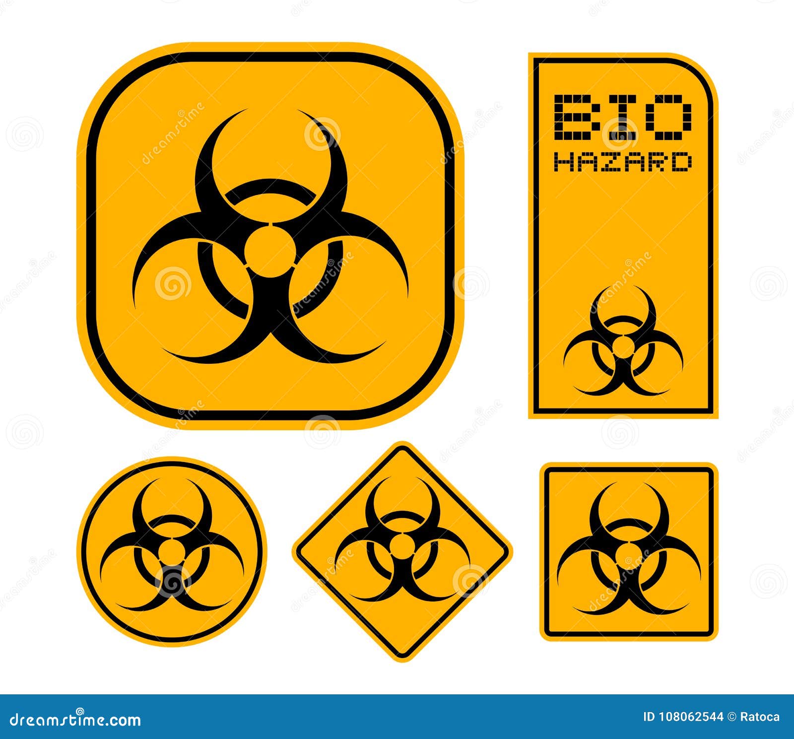 Biohazard symbols stock vector. Illustration of danger - 108062544