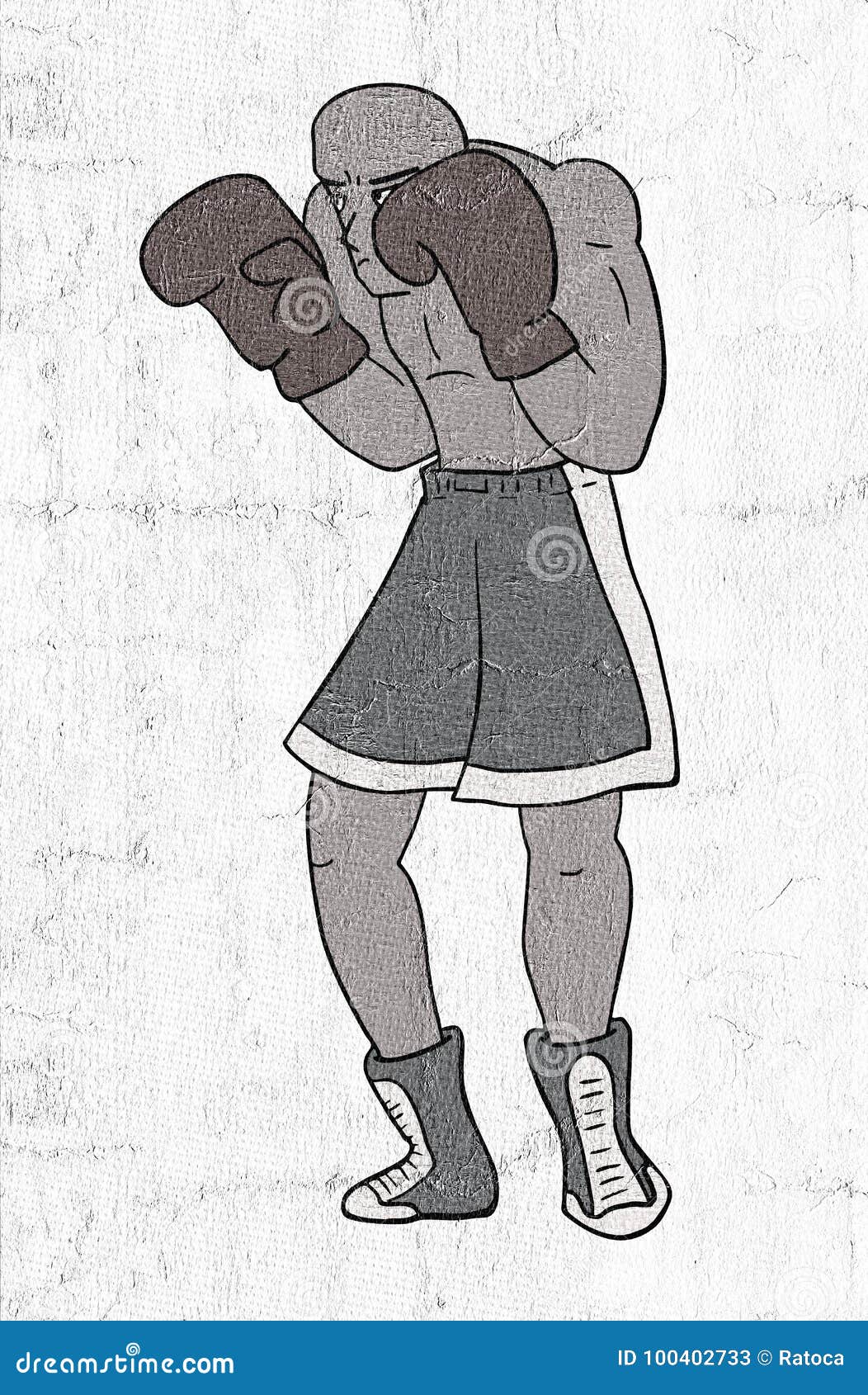 Boxing draw stock illustration. Illustration of fitness 100402733