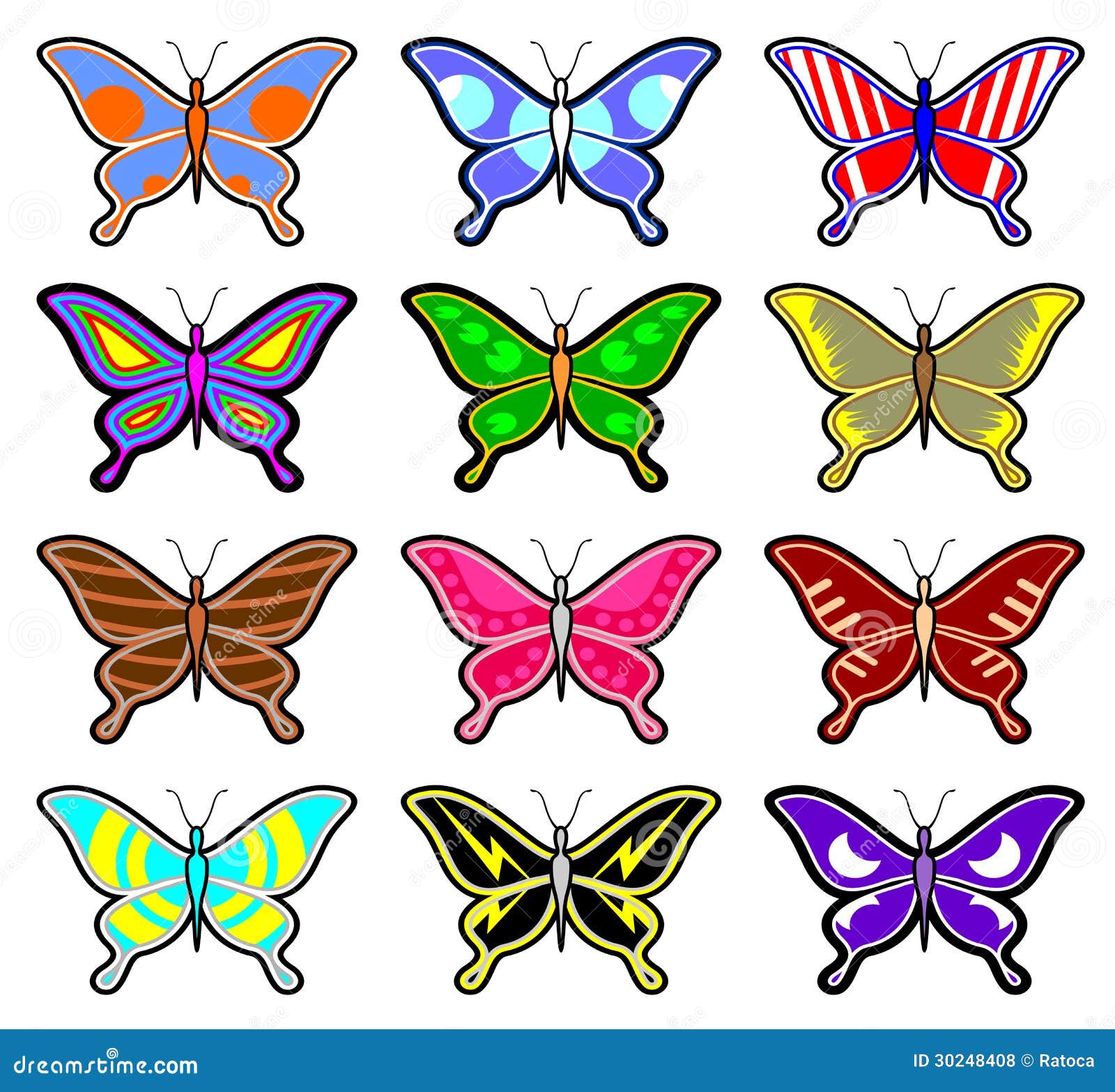 Color art butterflies stock vector. Illustration of decoration 30248408