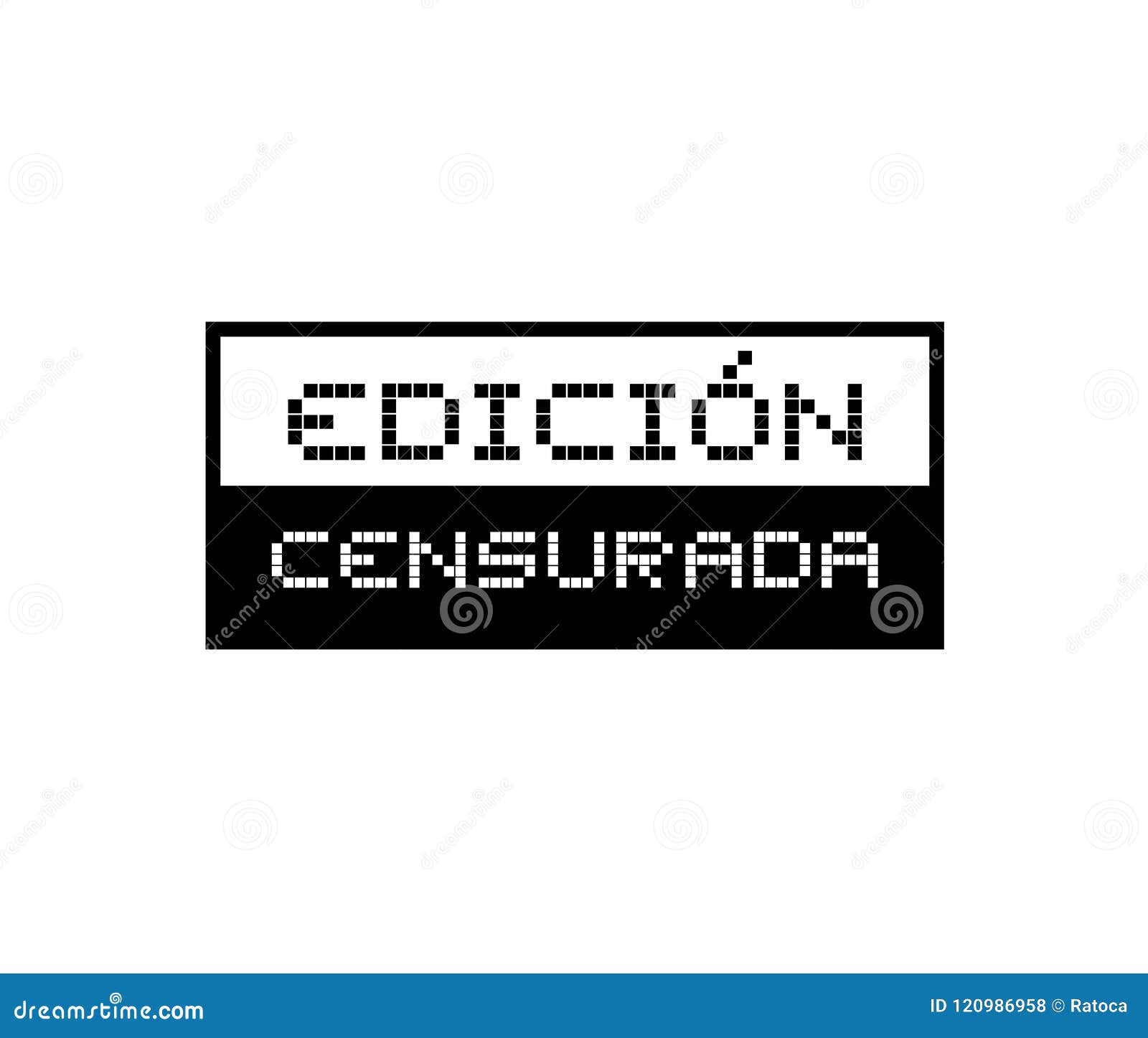 Censored Edition Message in Spanish Stock Vector Illustration of message, control 120986958