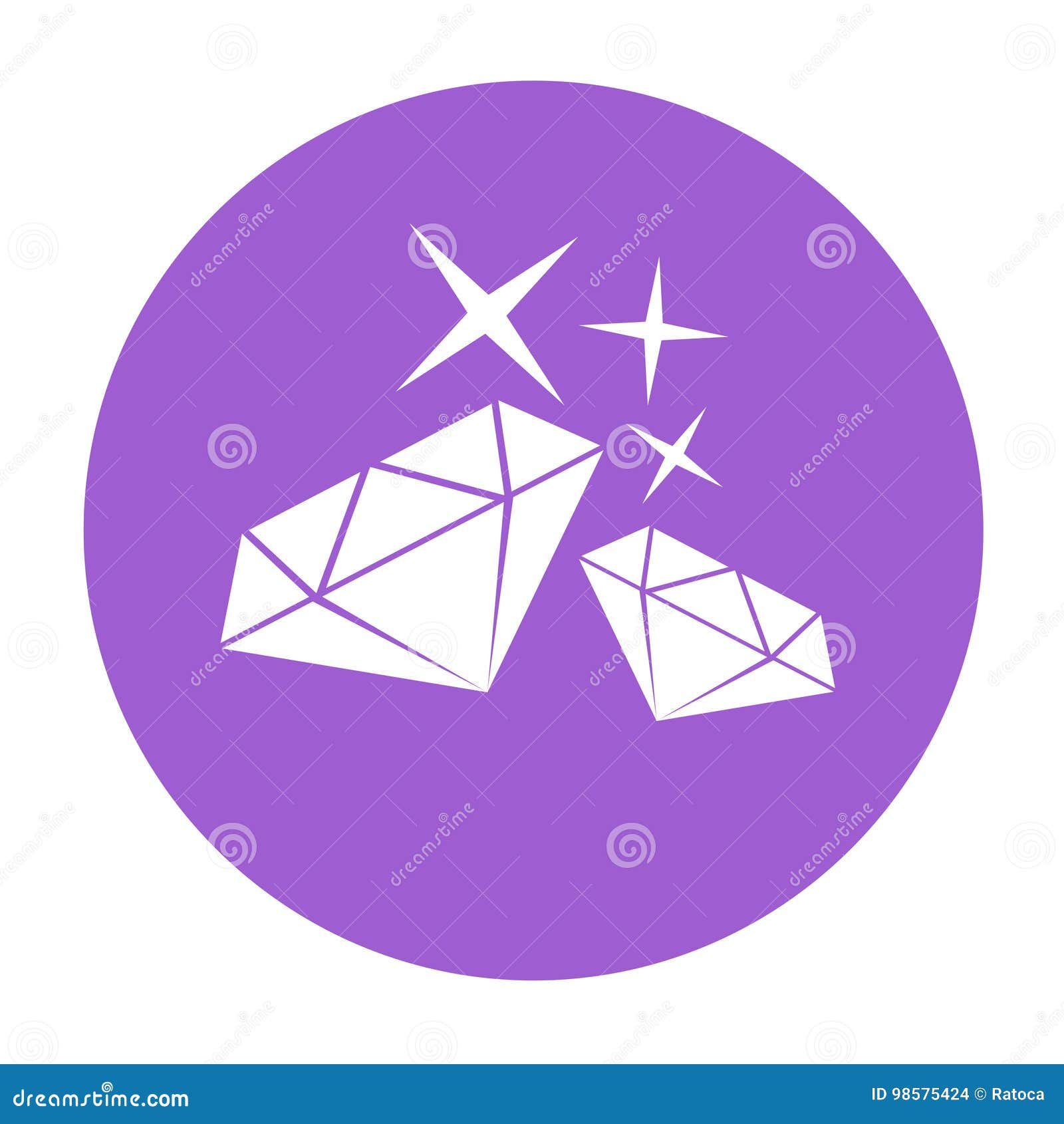 Diamond symbol stock vector. Illustration of crystal 98575424