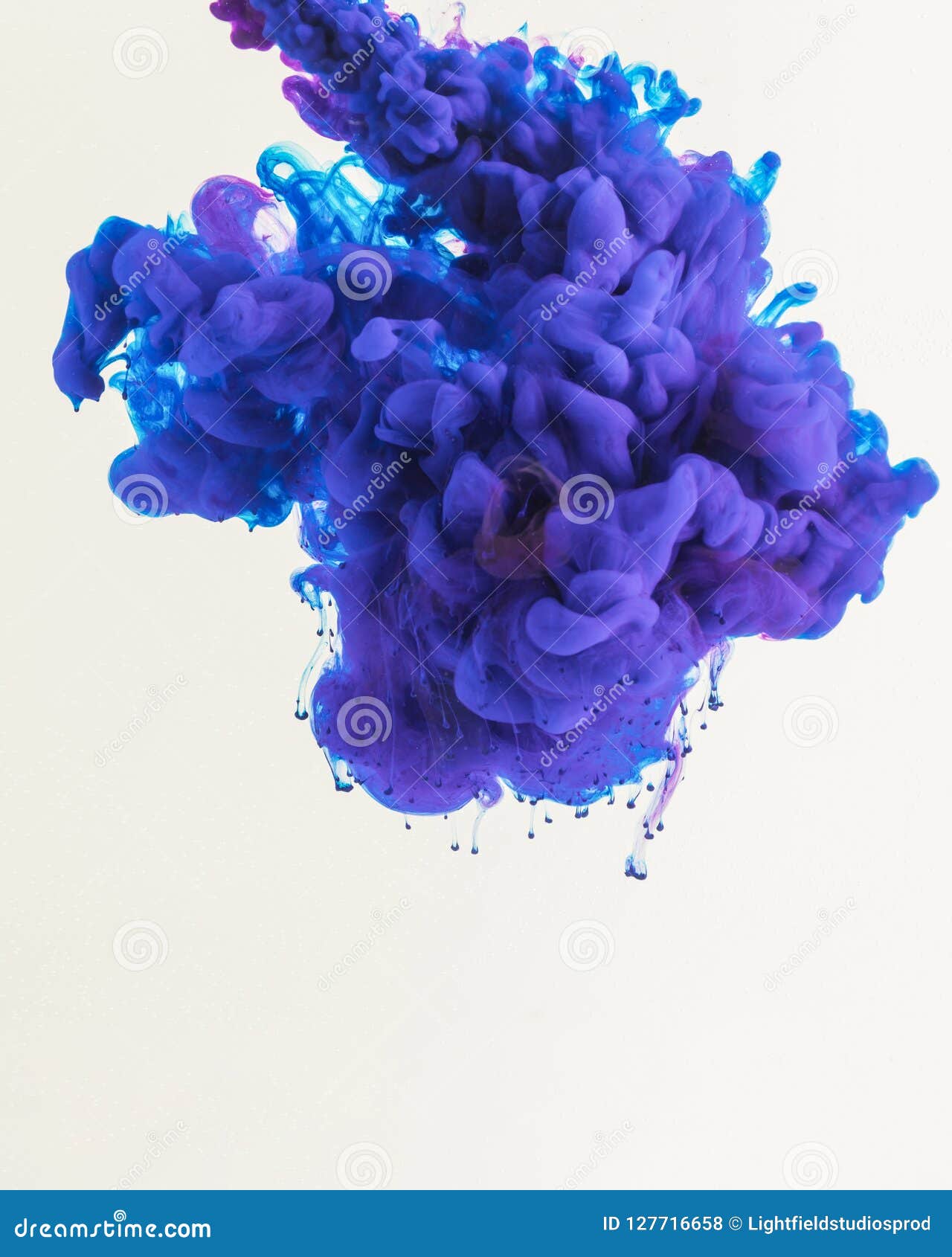 Creative Design with Flowing Blue and Purple Smoky Ink, Isolated on ...