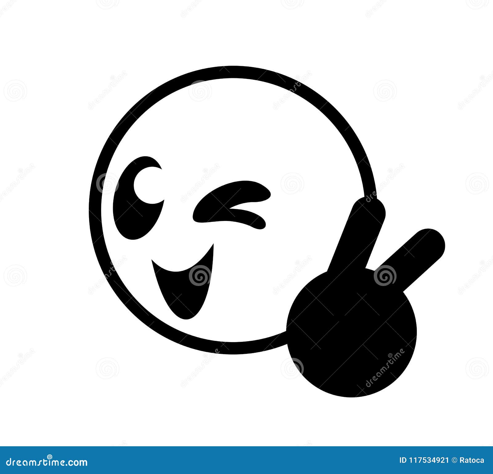 Funny face winking stock vector. Illustration of emoticon - 117534921