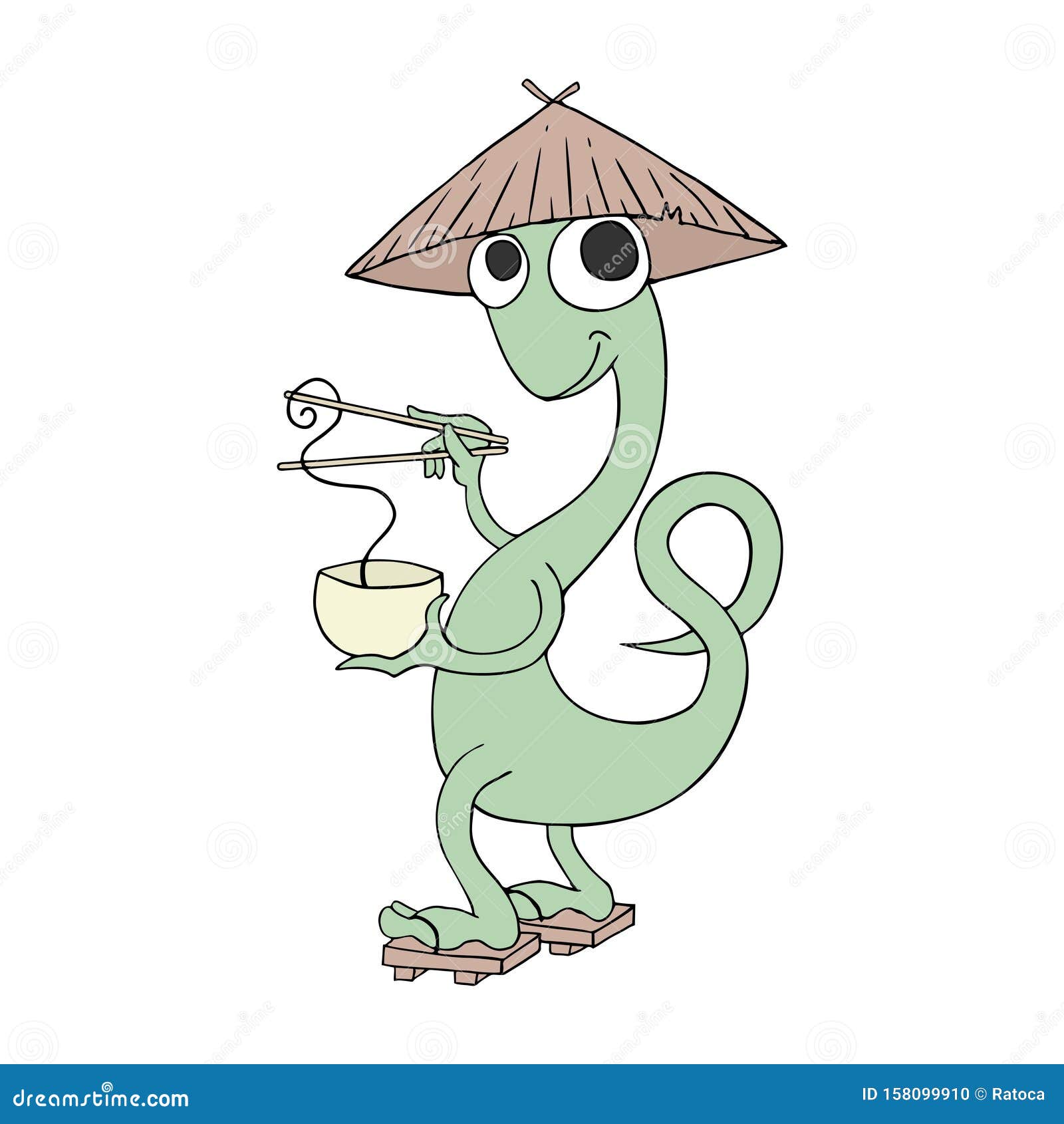 Funny Lizard Eating Noodless Stock Vector - Illustration of bowl, drawing: 158099910 Funny Lizard Eating Noodless Stock Vector - Illustration of bowl, drawing: 158099910