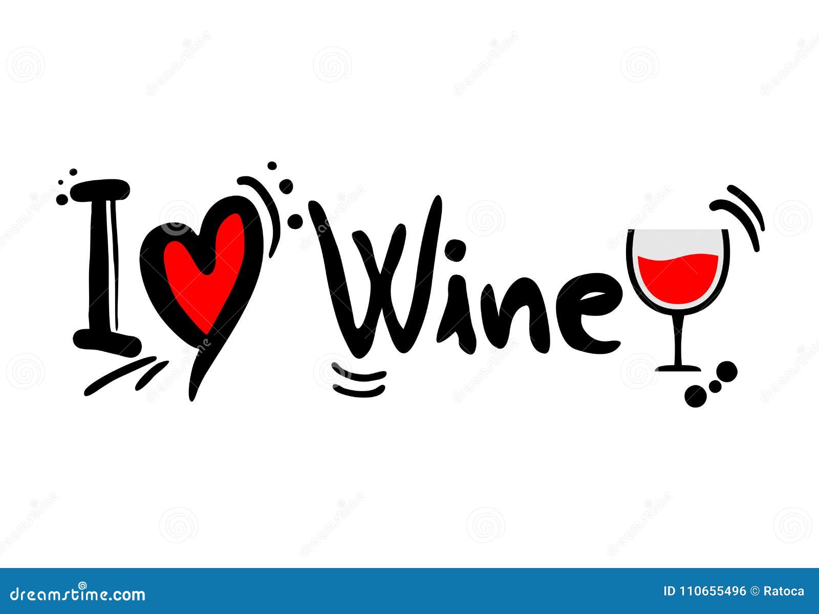 I love wine message stock vector. Illustration of wineglass 110655496