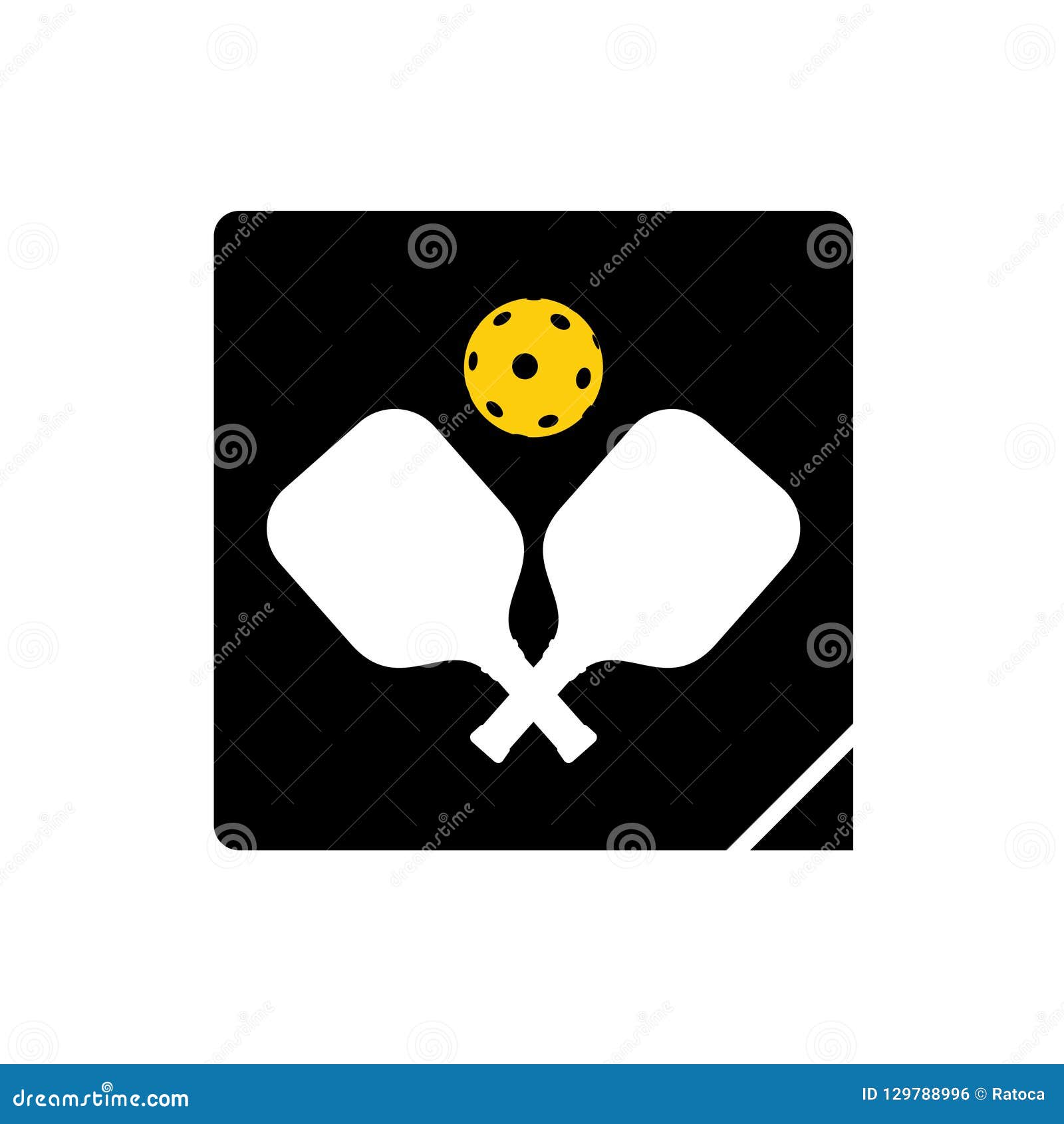 Pickleball flat symbol stock vector. Illustration of elegant 129788996