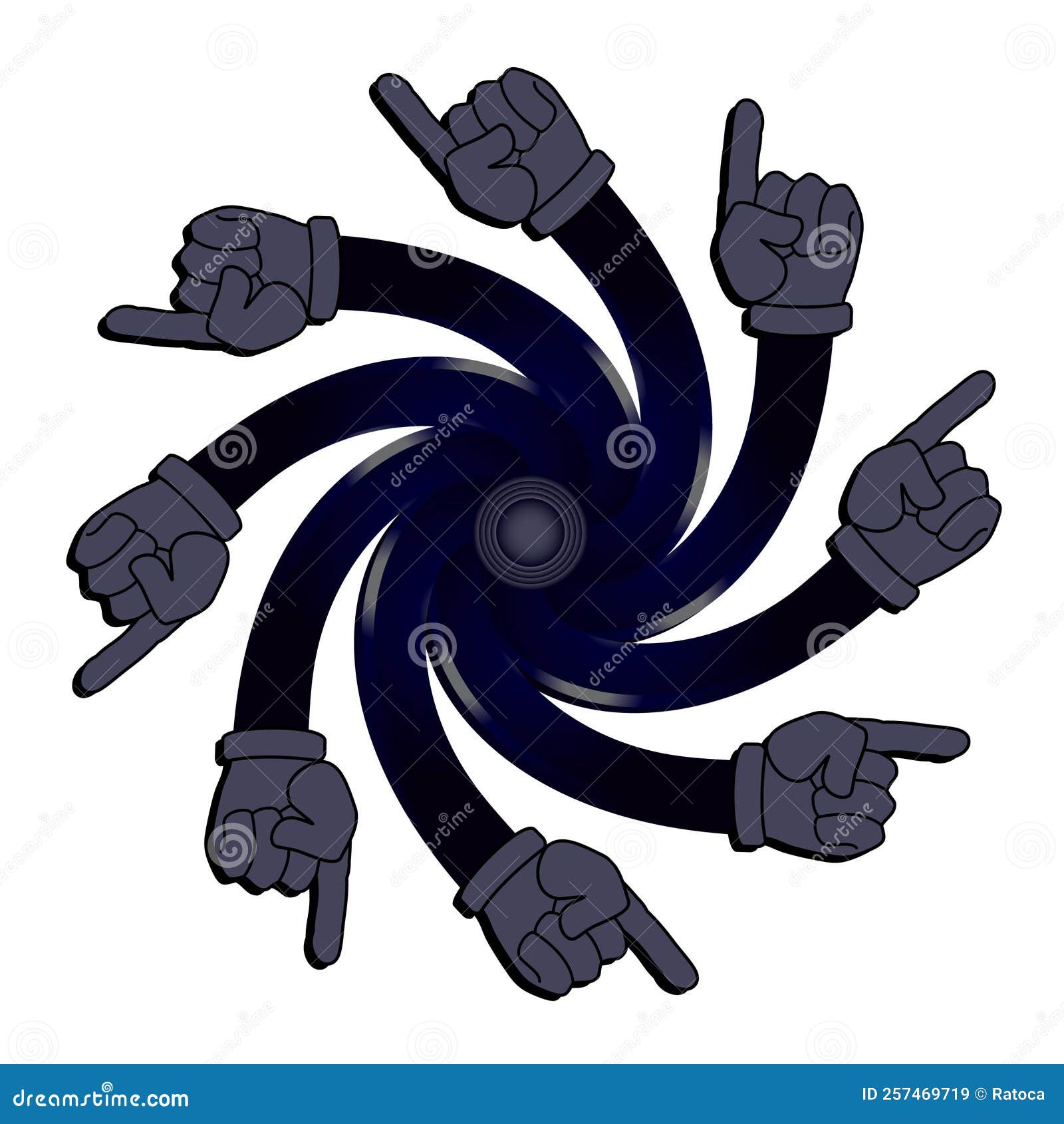 Spiral hands stock vector. Illustration of creative 257469719