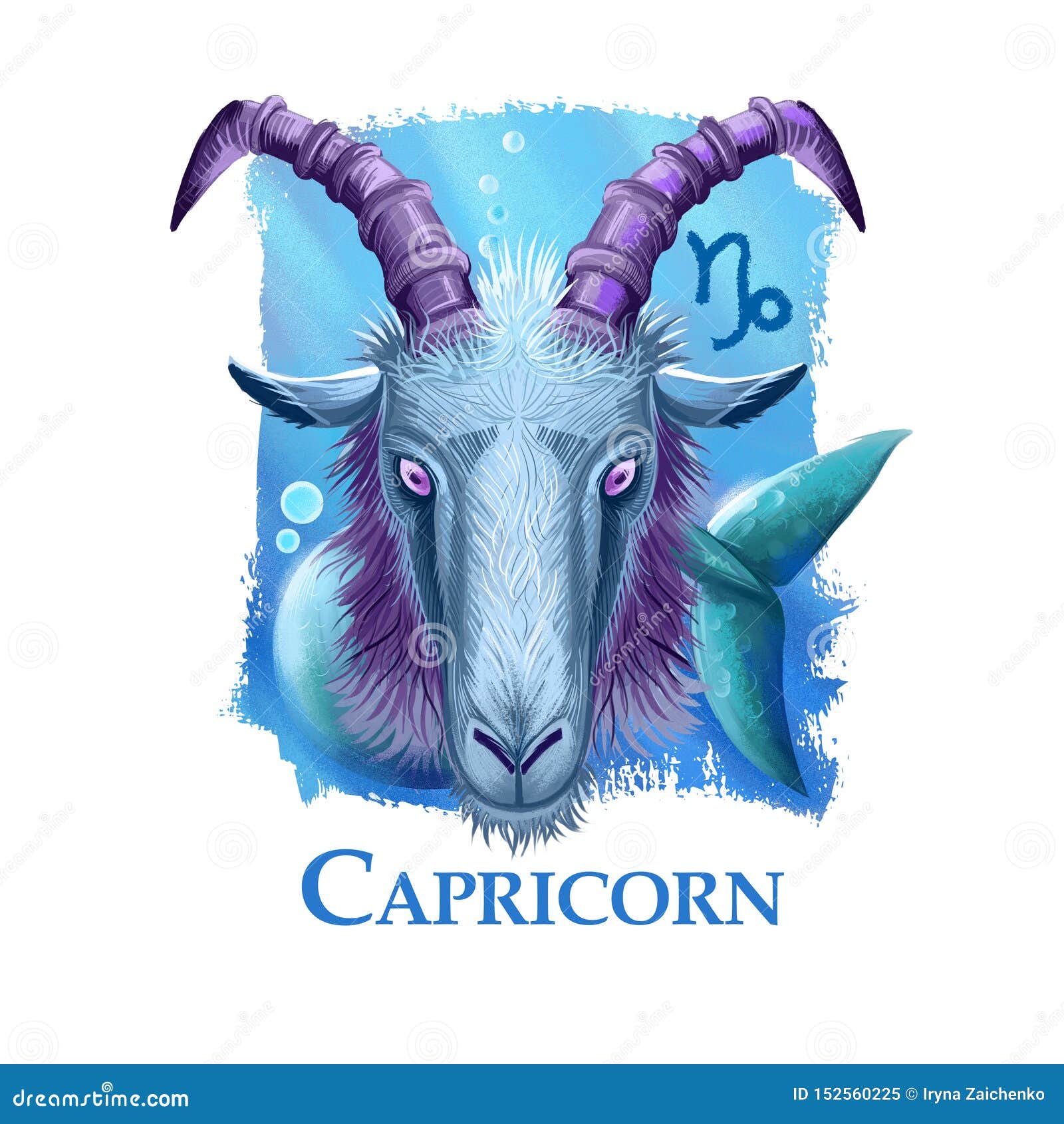 creative digital  of astrological sign capricorn. tenth of twelve signs in zodiac. horoscope earth 