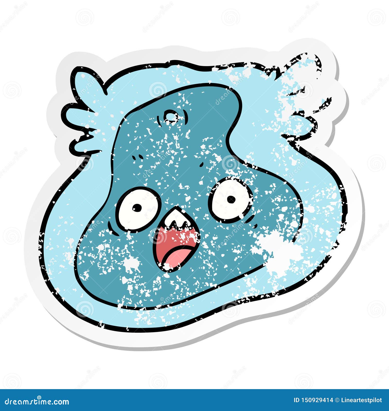 A Creative Distressed Sticker of a Cartoon Germ Stock Vector