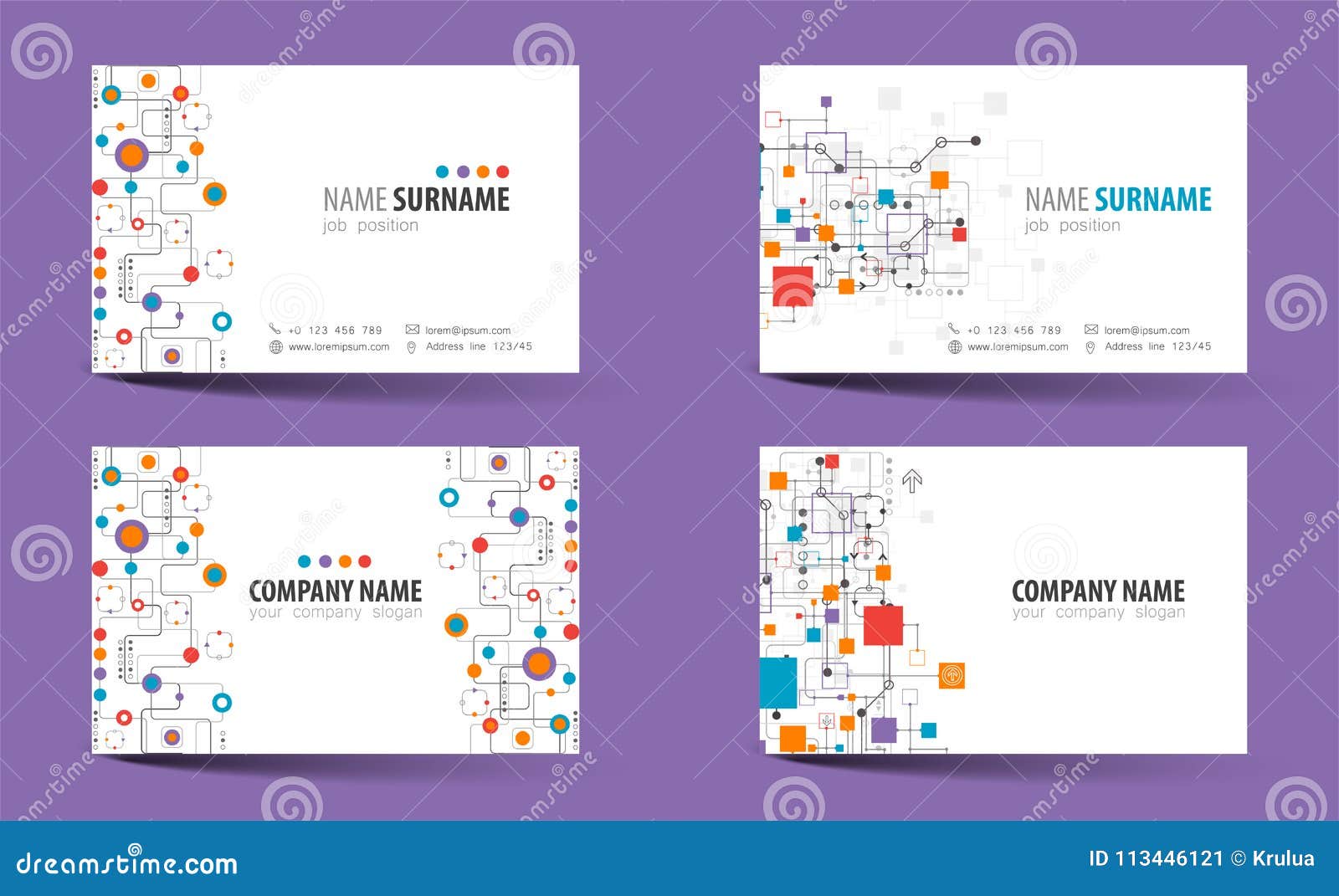 creative double-sided business card template. stock vector