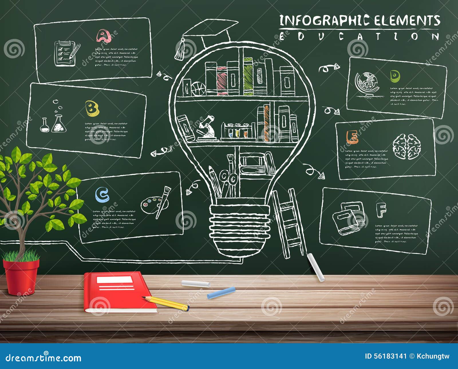 creative education infographics blackboard