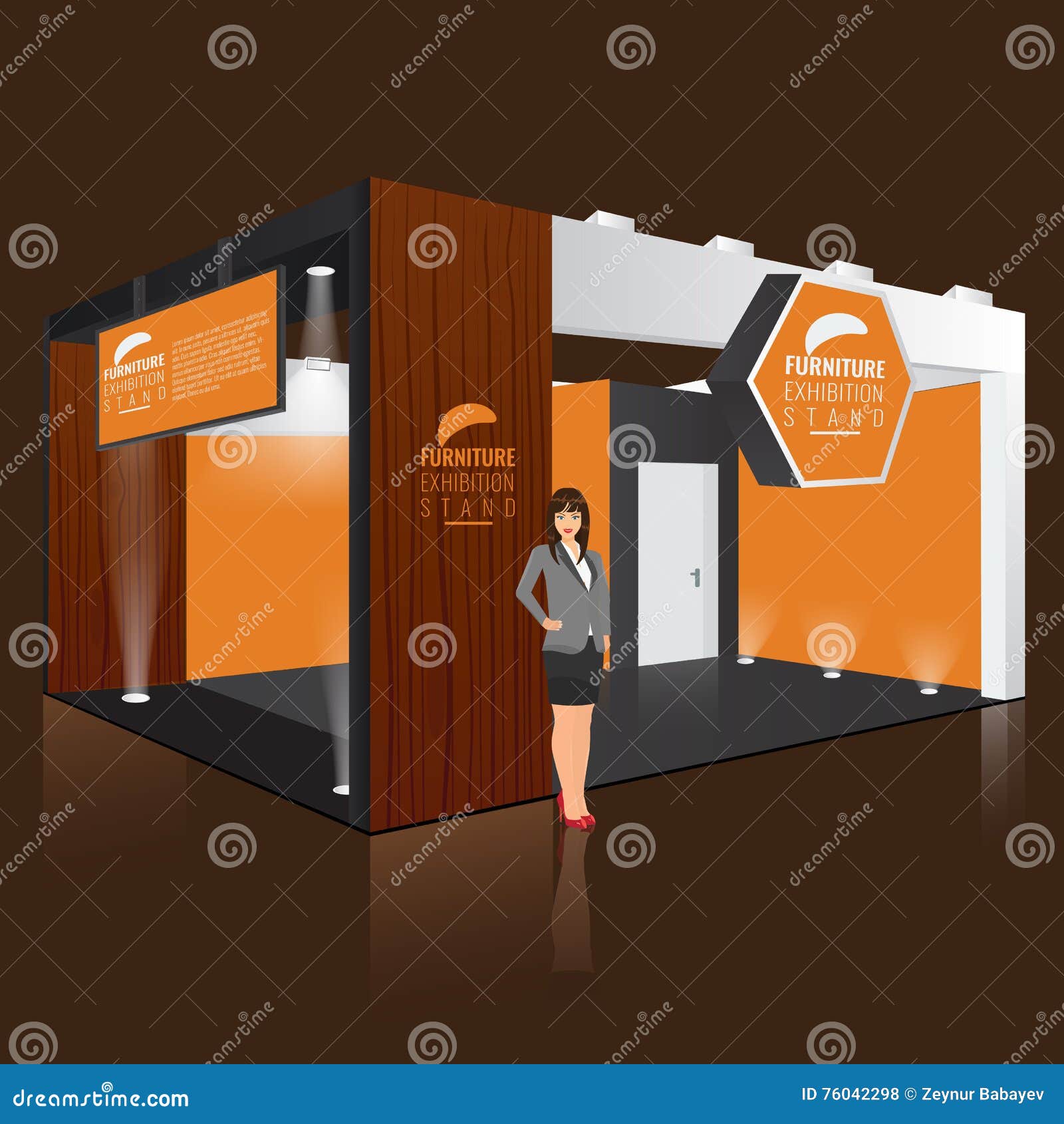 Creative Exhibition Stand Design. Booth Template. Corporate Identity