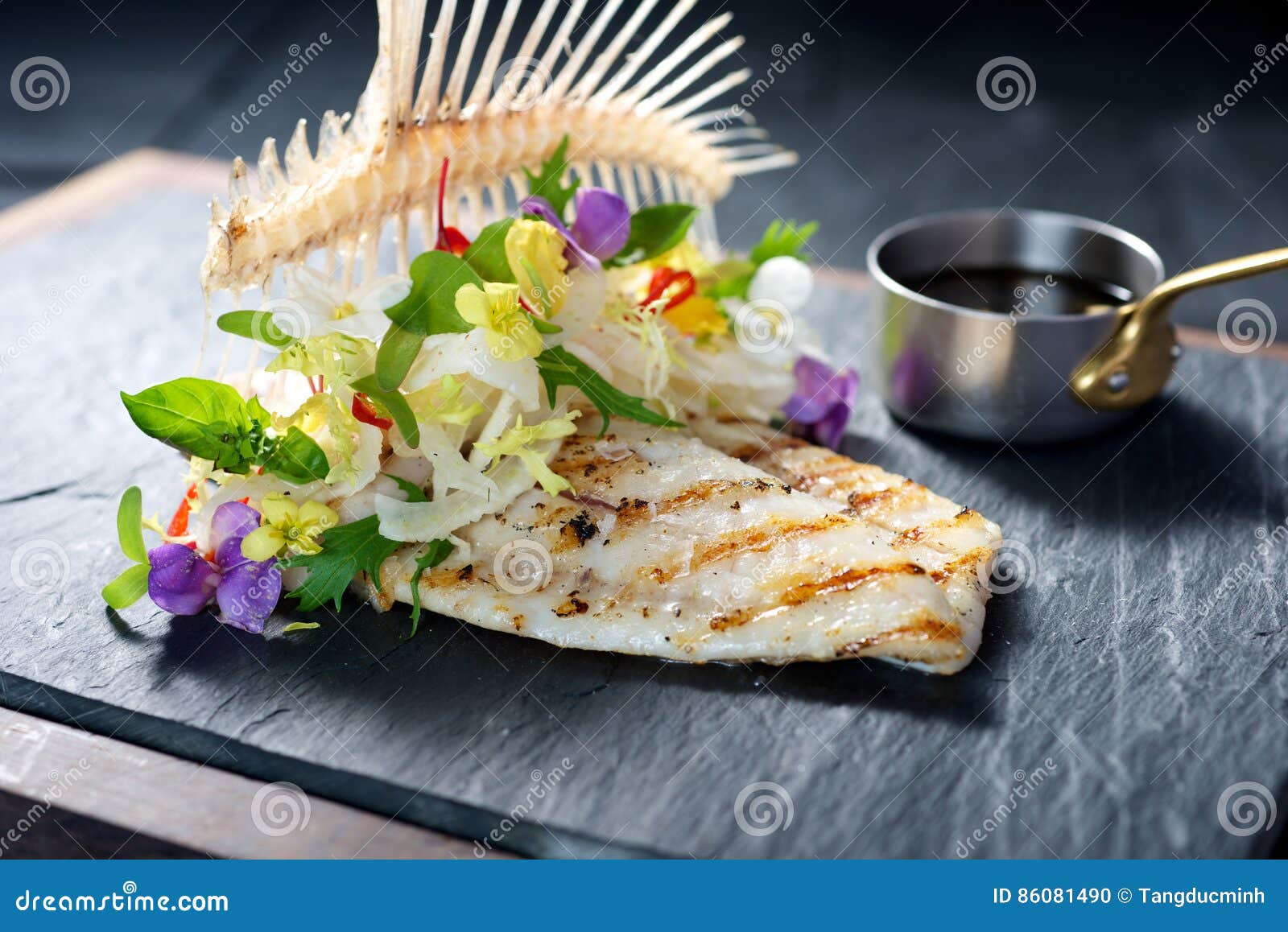 Creative Fine Dining Fish Dish Stock Photo Image of health, fish