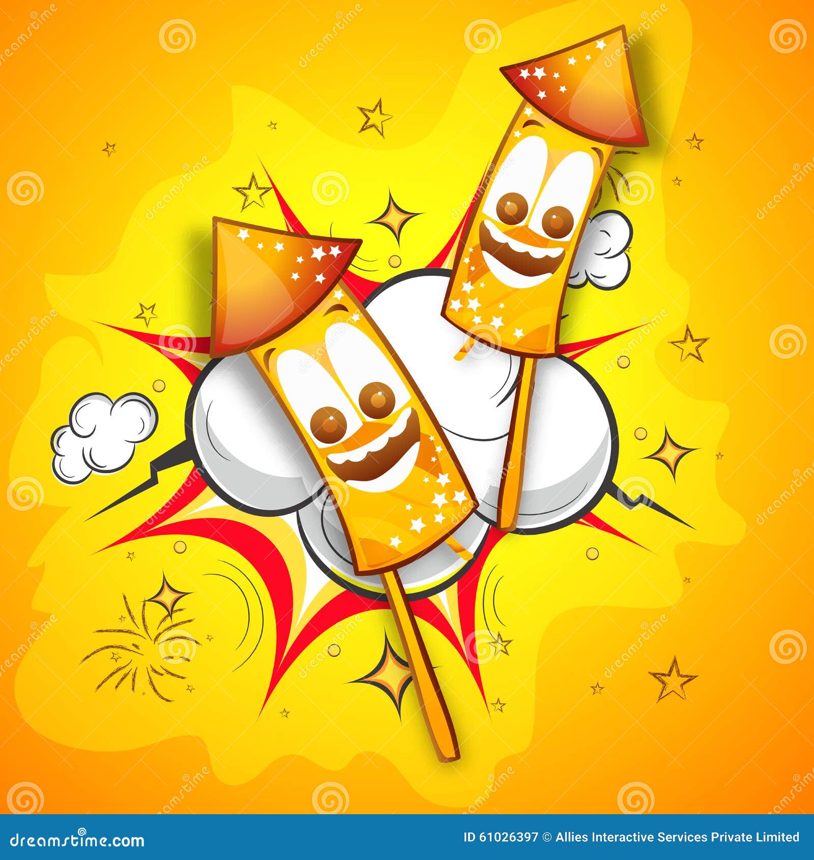 Creative Firecrackers for Happy Diwali. Stock Illustration ...