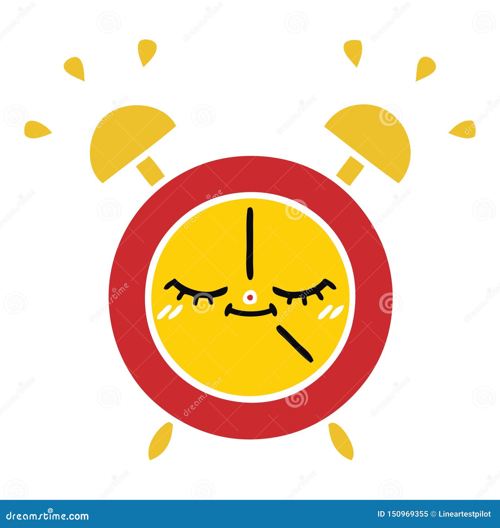A Creative Flat Color Retro Cartoon Alarm Clock Stock Vector Illustration of color, alarm