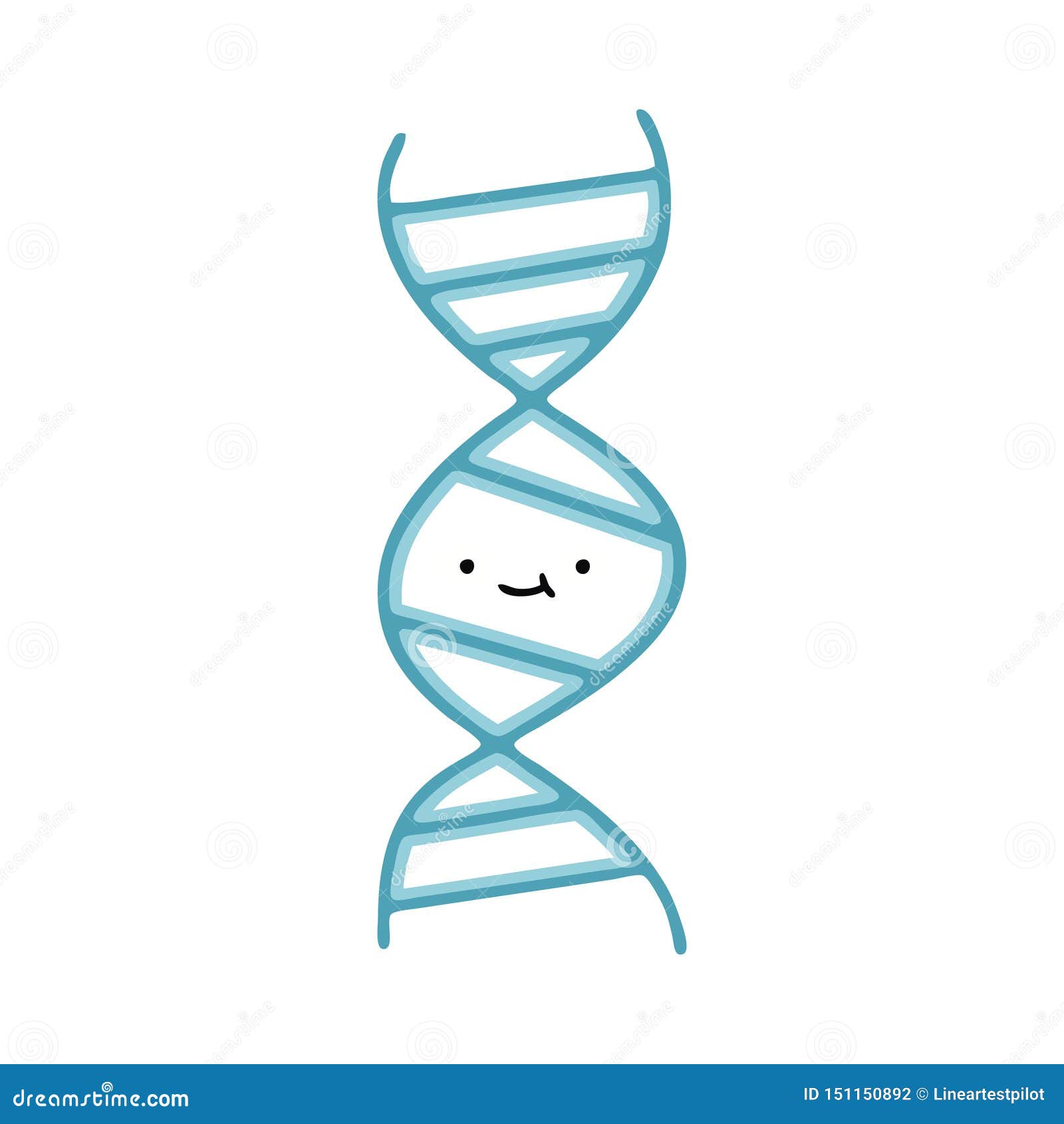 a creative flat color retro cartoon dna strand