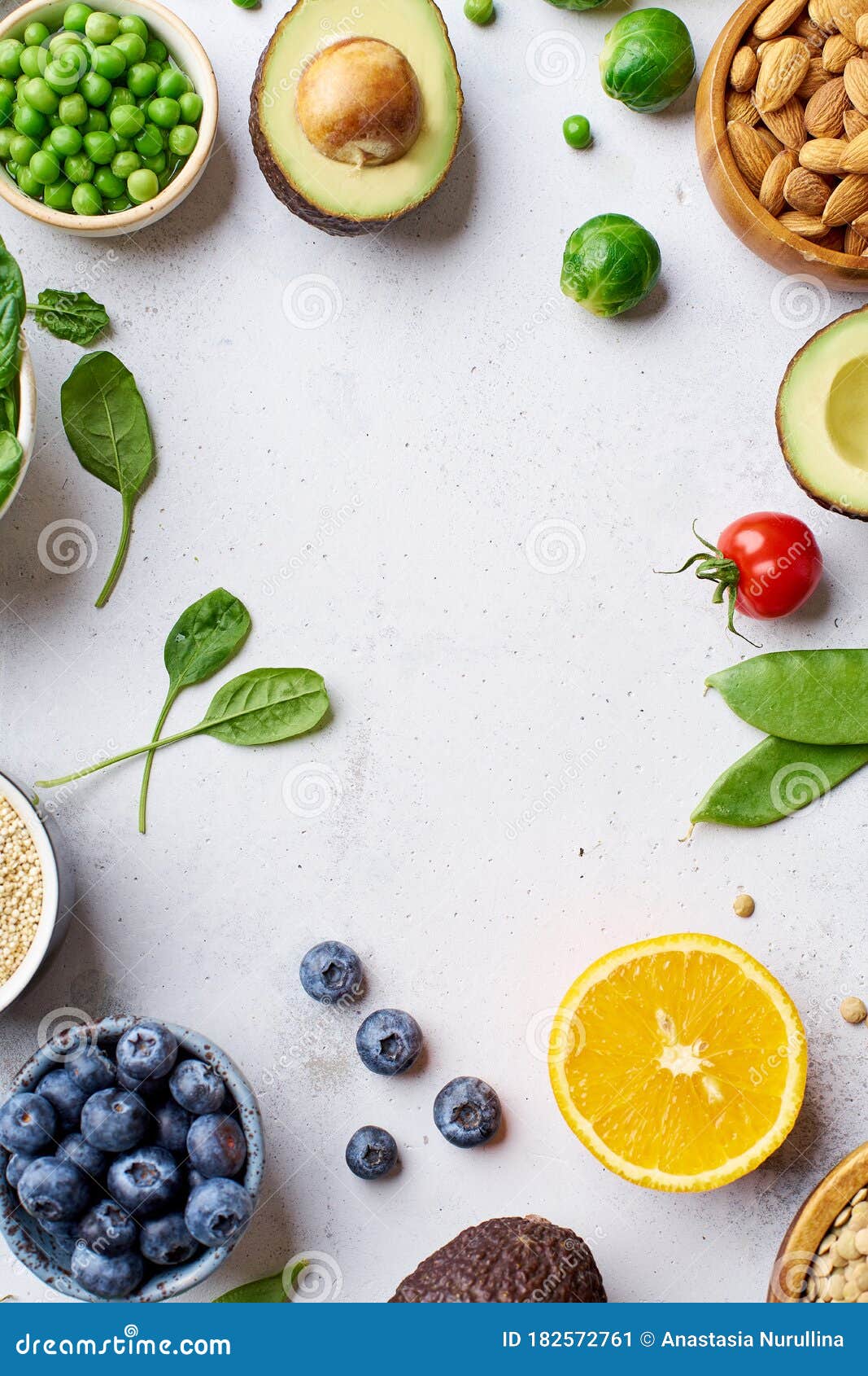 Creative Flat Lay with Healthy Vegetarian Meal Ingredients Stock Image ...