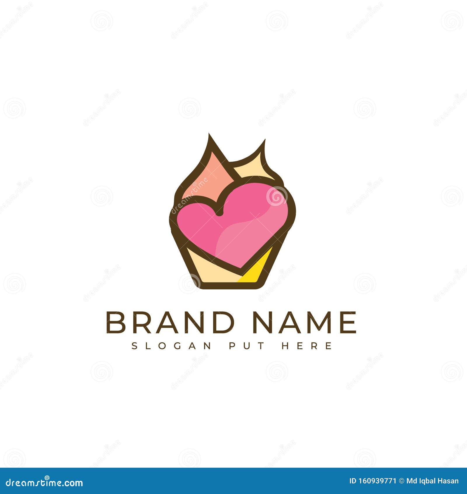 creative and modern love cupcake logo  template  eps