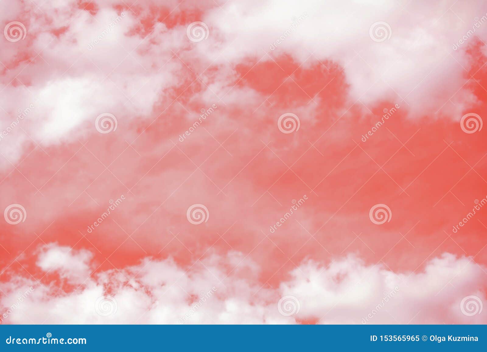 creative frame made of clouds. copy space. coral color of the year 2019. sky with fluffy clouds. ÃÂ¢oned abstract background,