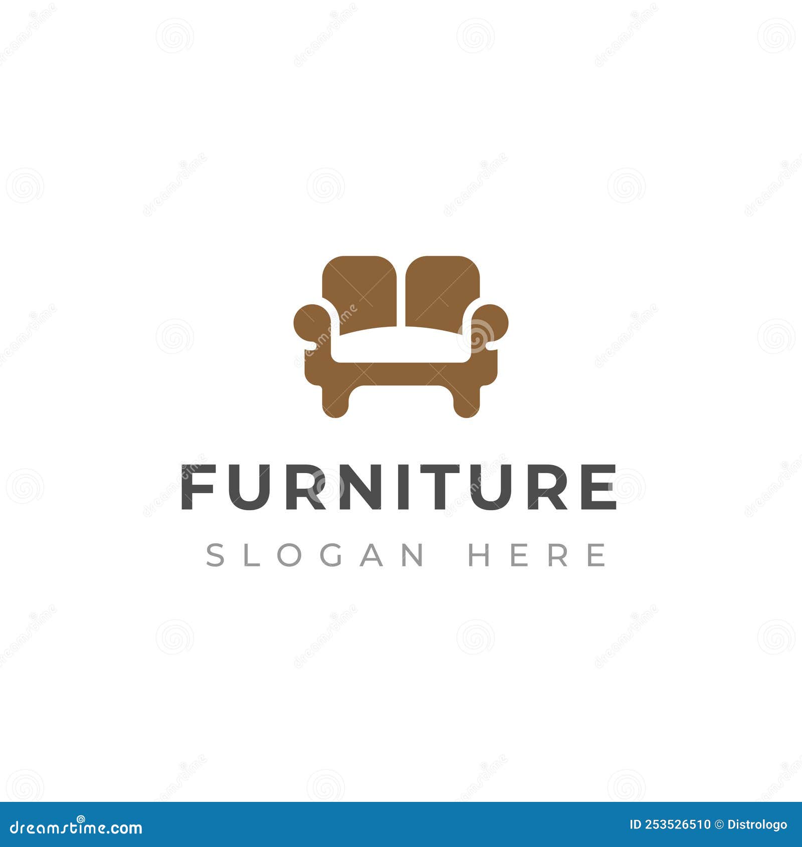Creative Furniture Logo Design Template. Sofa Logo Design. Stock Vector