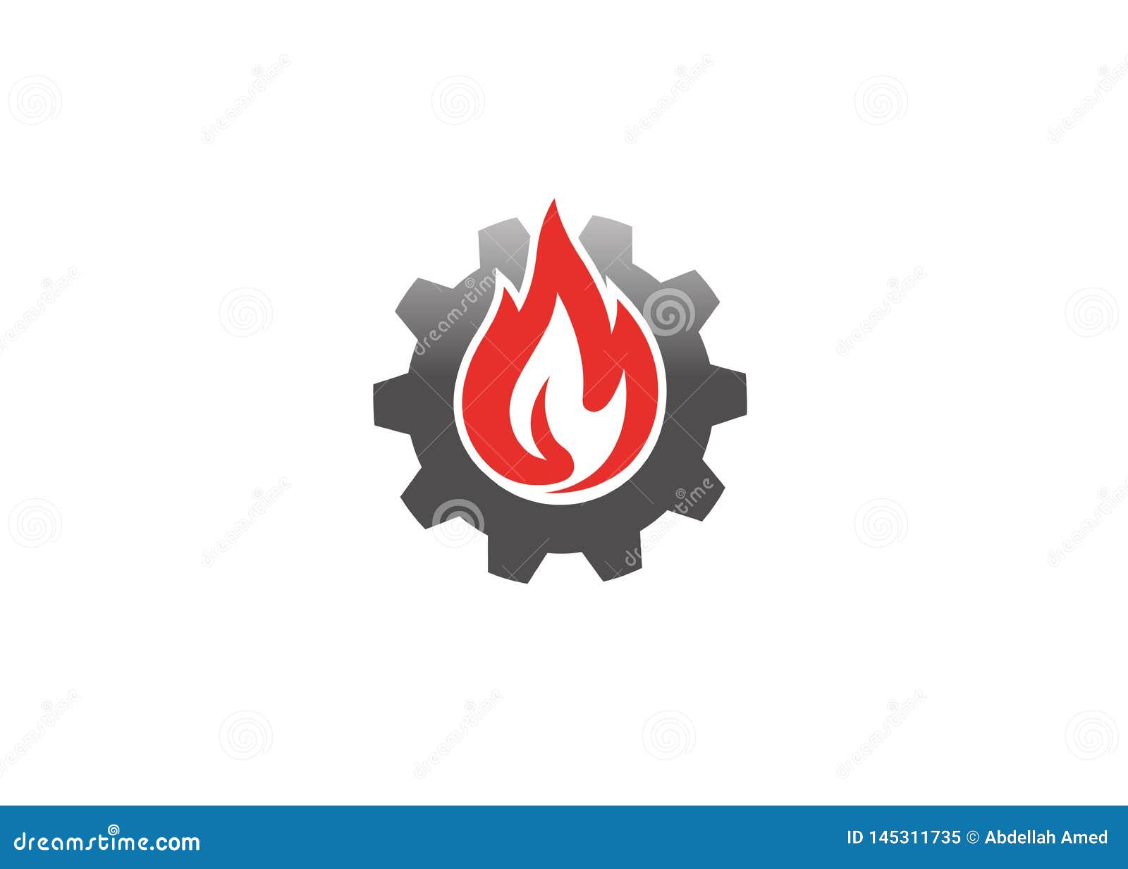 Creative Gear Fire Logo Symbol Vector Illustration Stock Vector