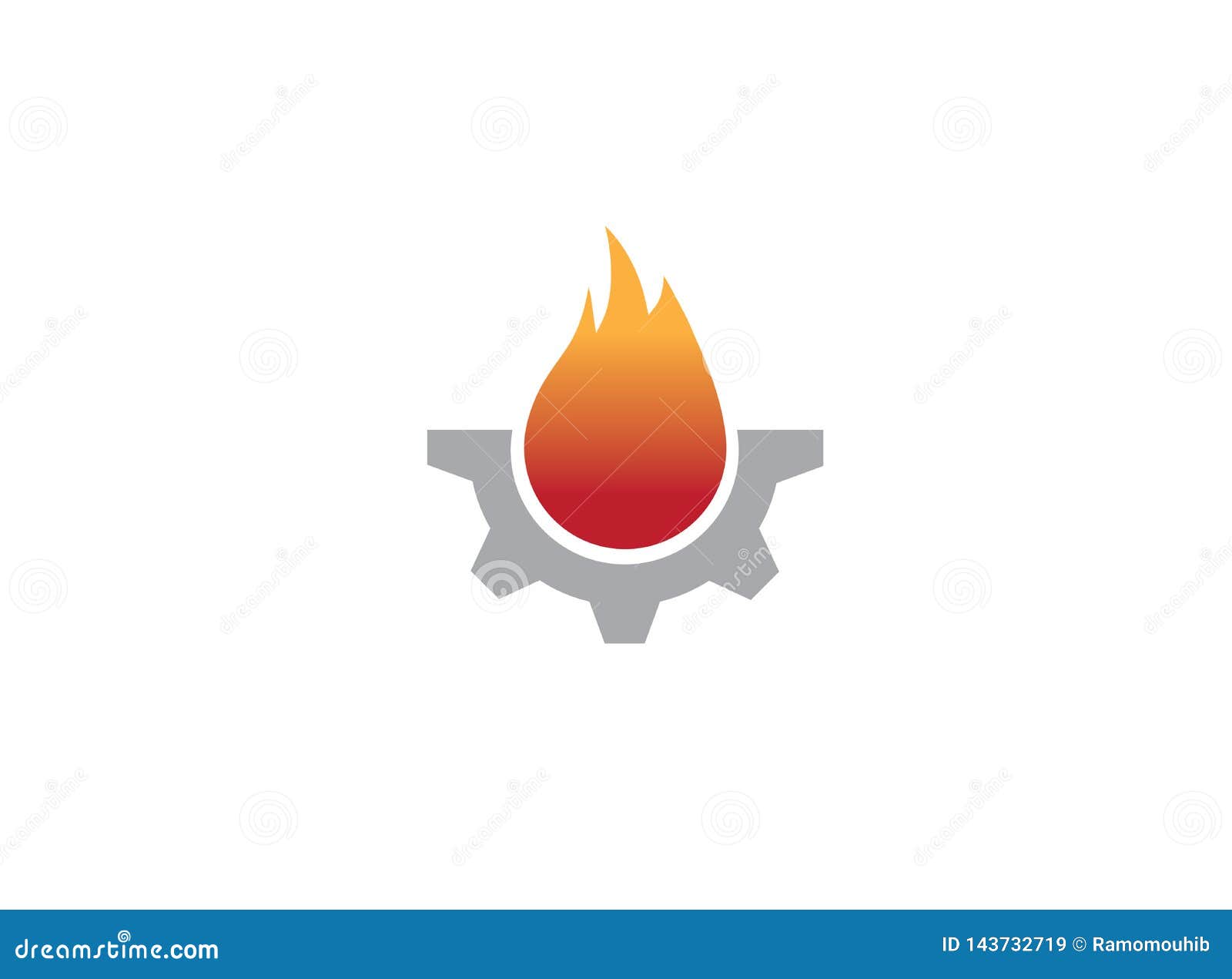 Creative Gear Fire Symbol For Logo Design Illustration Stock