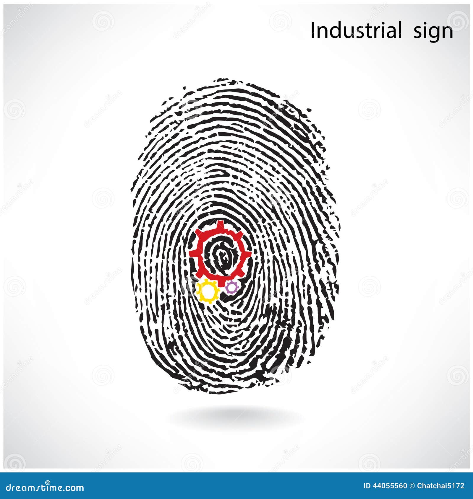 creative gear idea concept fingerprint symbol industrail si industrial sign business ideas vector illustration 44055560