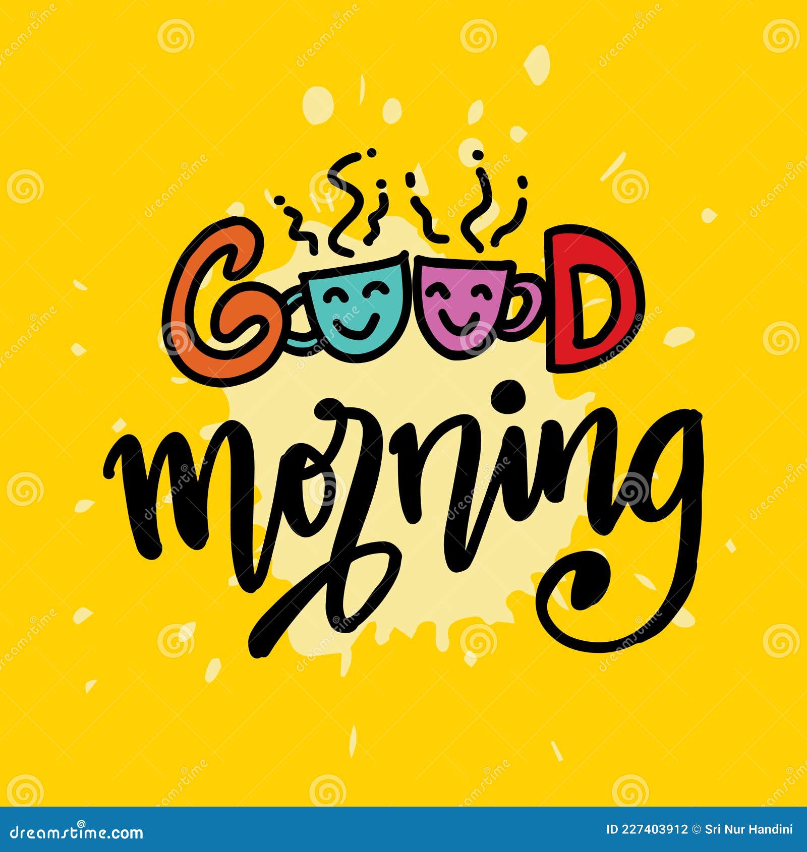 Creative Good Morning Lettering. Greeting Card Concept Stock ...