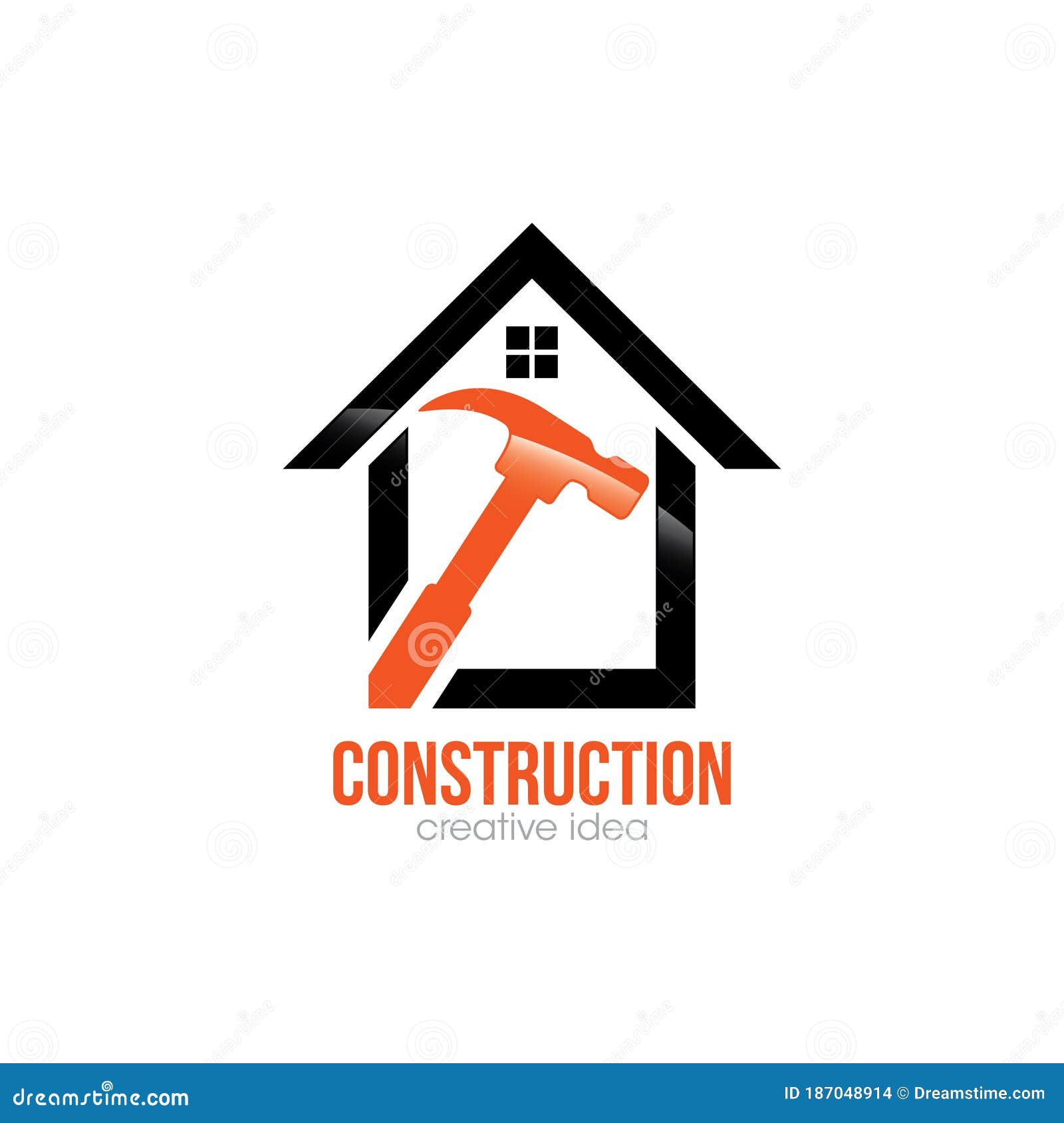 Creative Home Construction Concept Logo Design Template Stock Vector ...