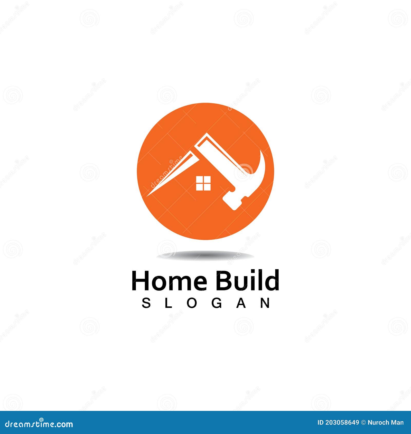 Creative Home Construction Logo with Hammer Symbol. Stock Vector ...
