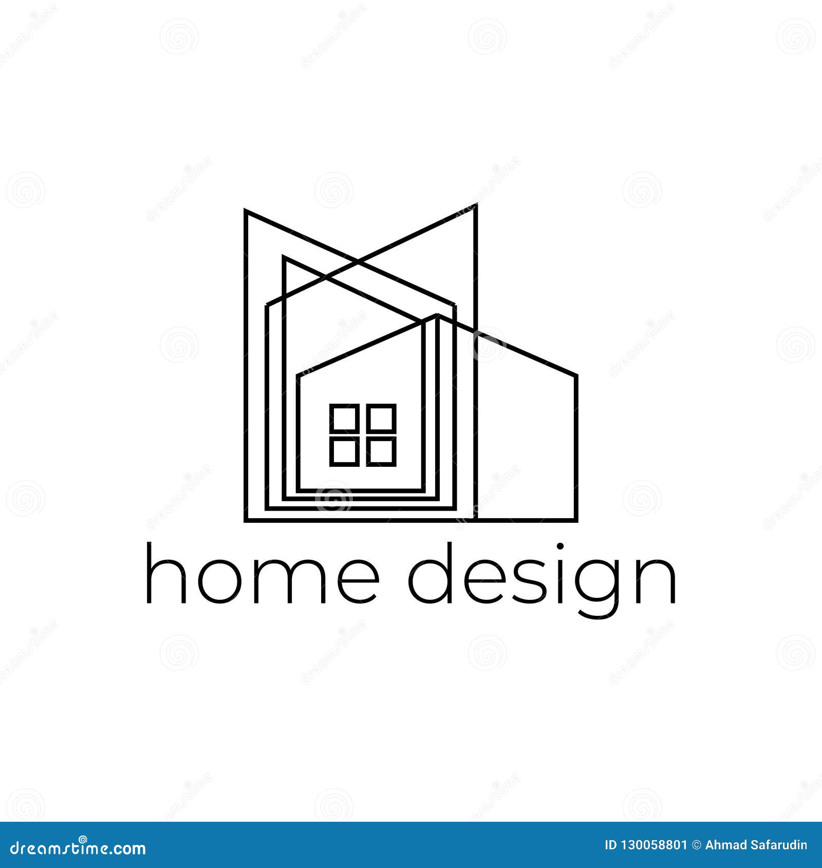 Creative Home Design Logo with Abstract Line Stock Vector ...