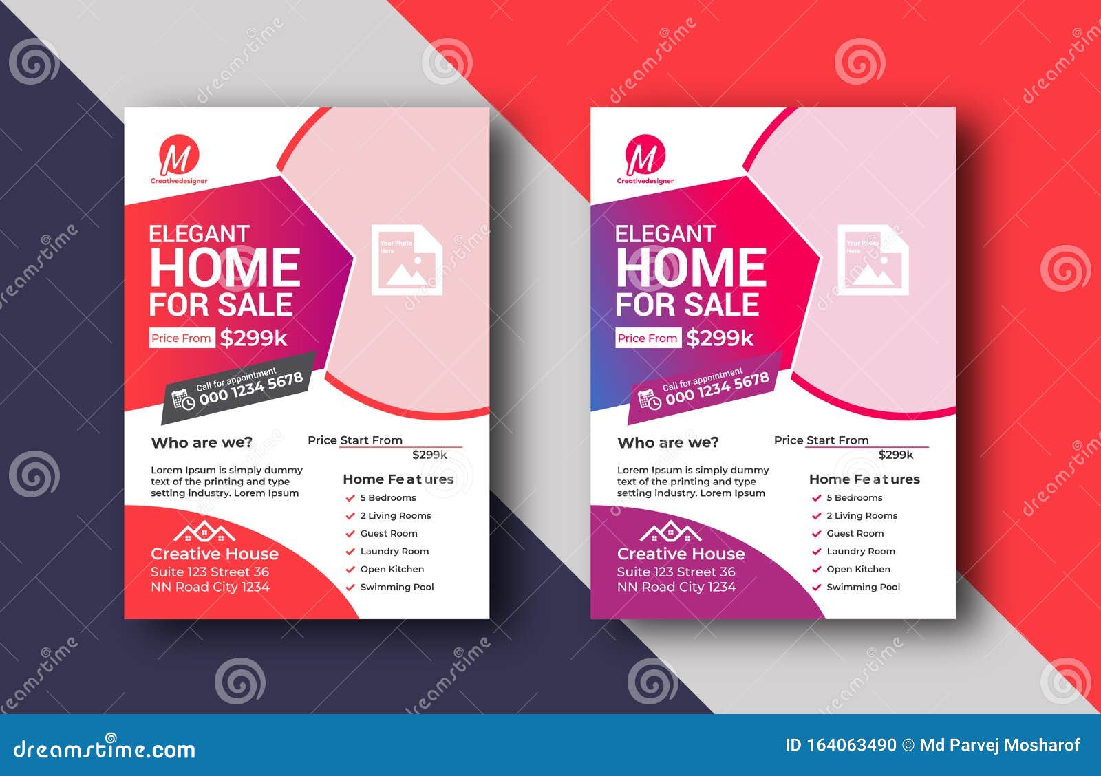 Creative Home for Sale Flyer Template Design Stock Illustration Pertaining To Adobe Illustrator Flyer Template