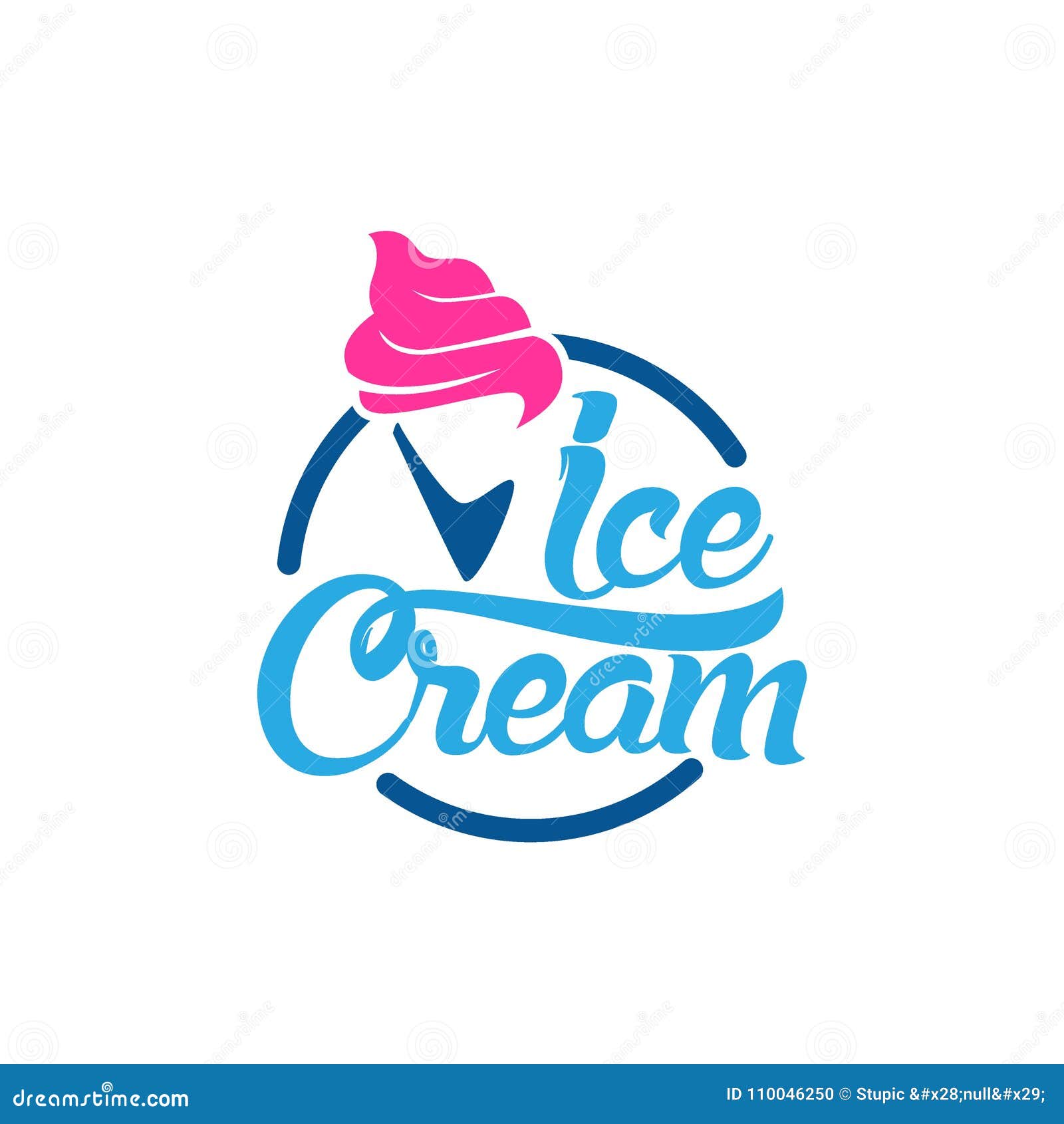 Creative Ice Cream Logo Vector Art Logo Stock Illustration