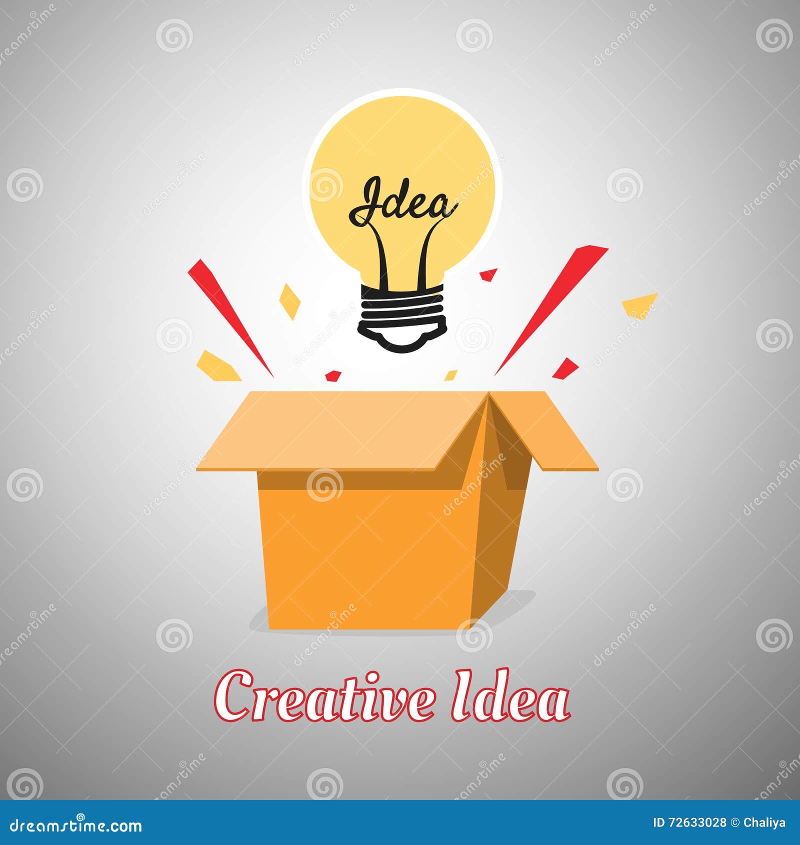 Creative Idea Concept. Thinks Out of the Box. Flat Design Style Stock