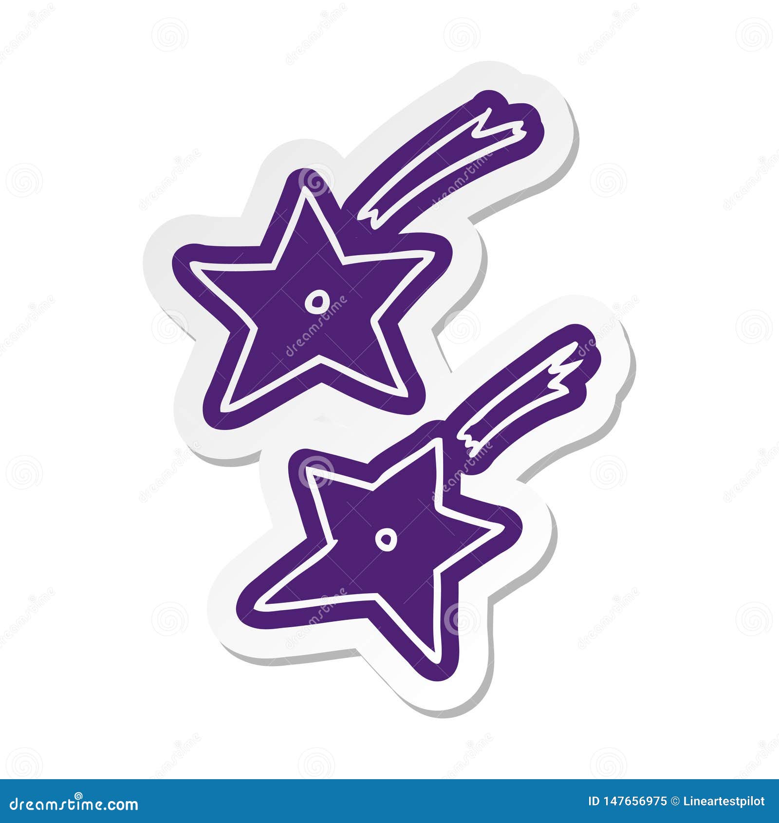 Download Cartoon Sticker Of Ninja Throwing Stars Stock Vector ...