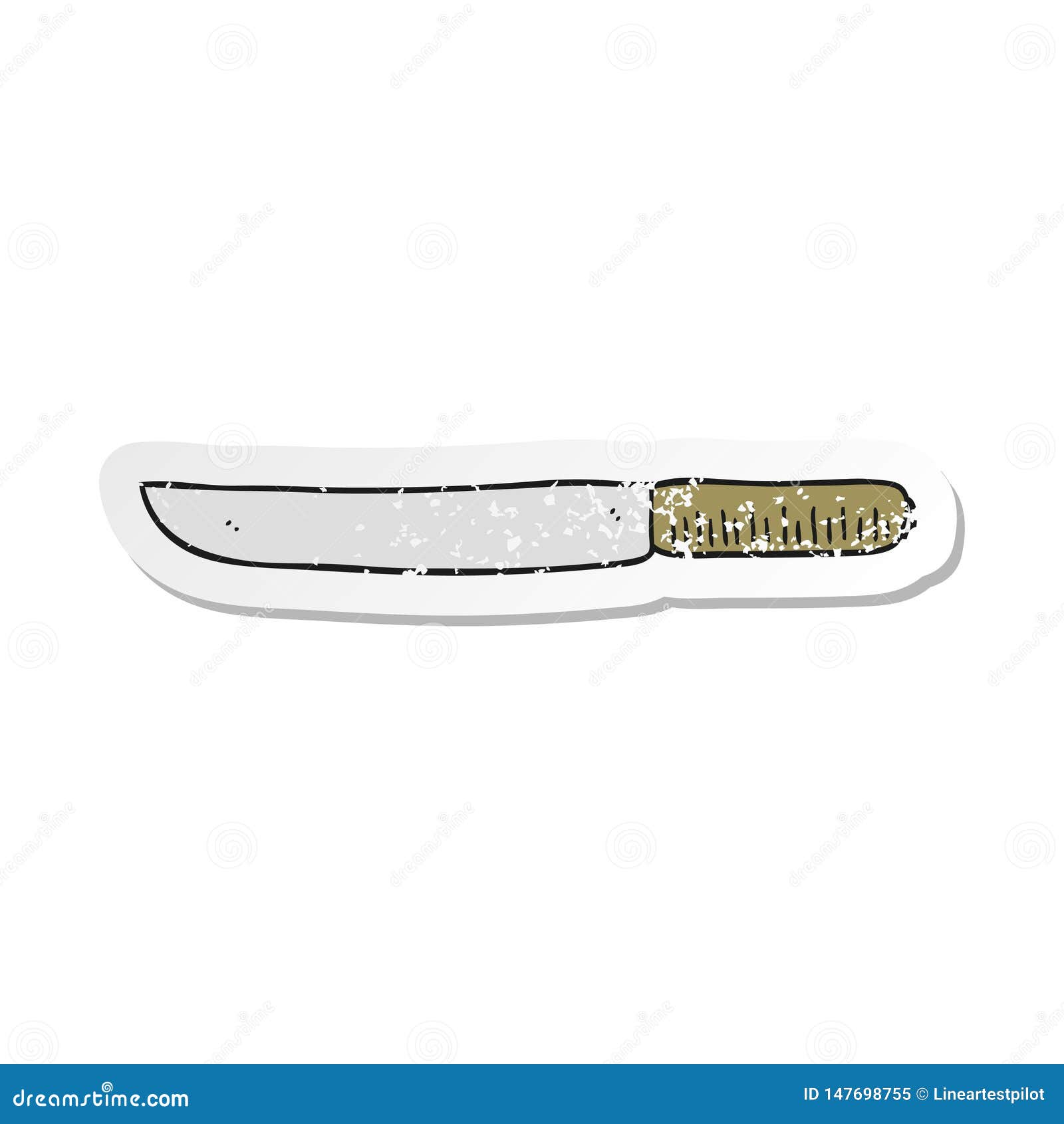 Retro Distressed Sticker of a Cartoon Butter Knife Stock Vector -  Illustration of artwork, grunge: 147698755