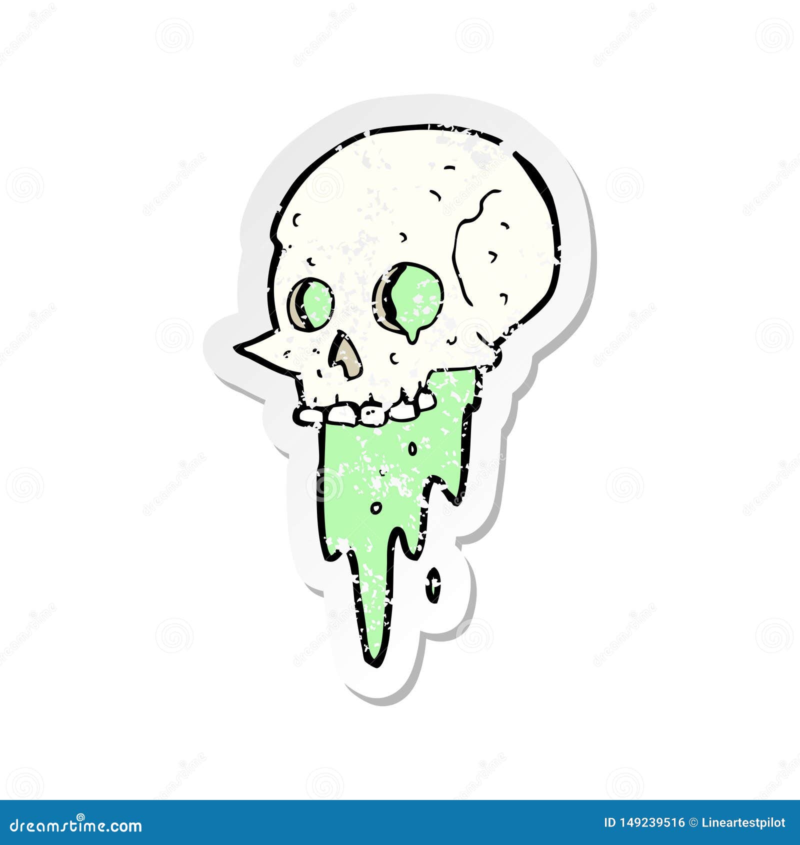 Sticker Gross Halloween Skull Spooky Scary Dripping Slime Blood Zombie Sign  Symbol Cartoon Character Cute Drawing Illustration Quirky Hand Drawn Happy  Cheerful Retro Doodle Funny Silly Line Crazy Clip Art Clip Stock  Illustrations – 3 Sticker Gross