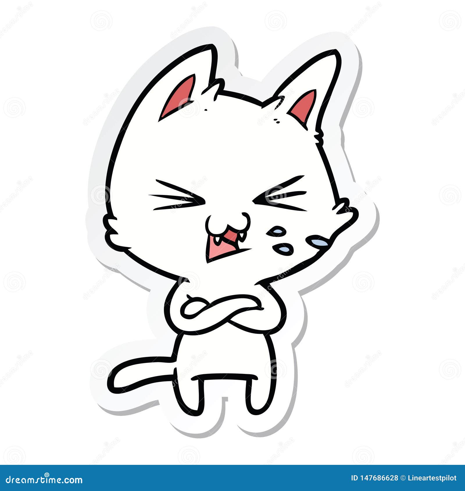 Stock vector of 'freehand sketch illustration of angry cat, kitten