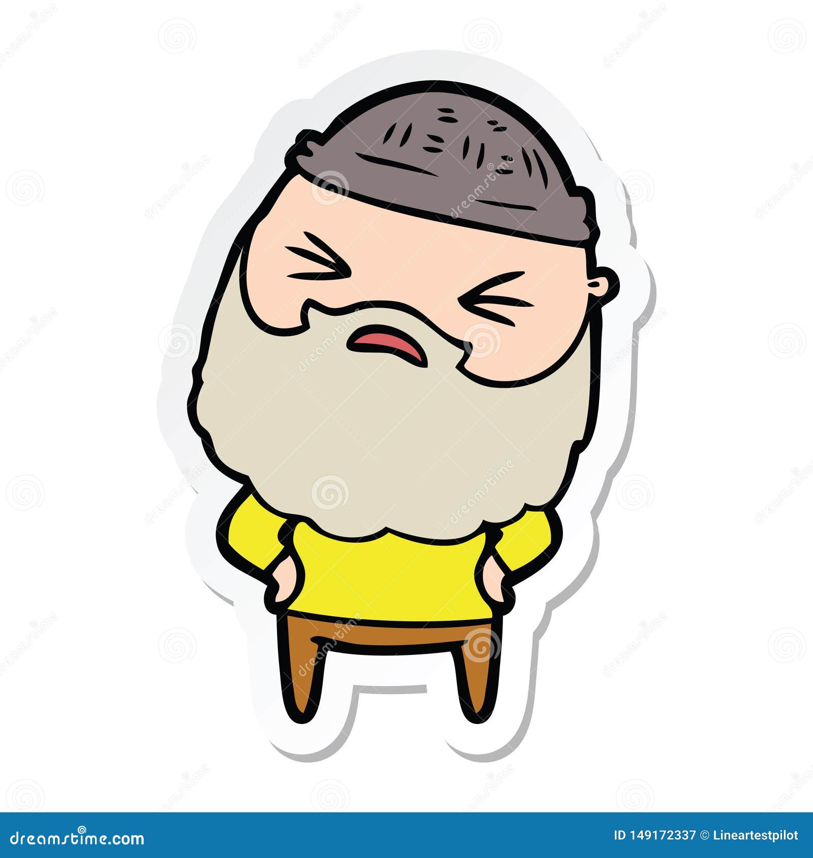 Sticker of a Cartoon Man with Beard Stock Vector - Illustration of drawing, character: 149172337 Sticker of a Cartoon Man with Beard Stock Vector - Illustration of drawing, character: 149172337