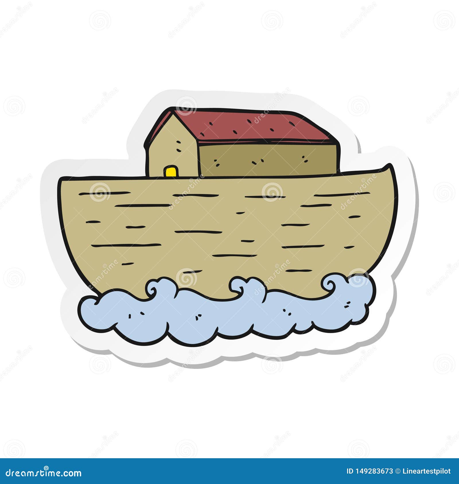 Sticker of a Cartoon Noahs Ark Stock Vector - Illustration of noahs ...