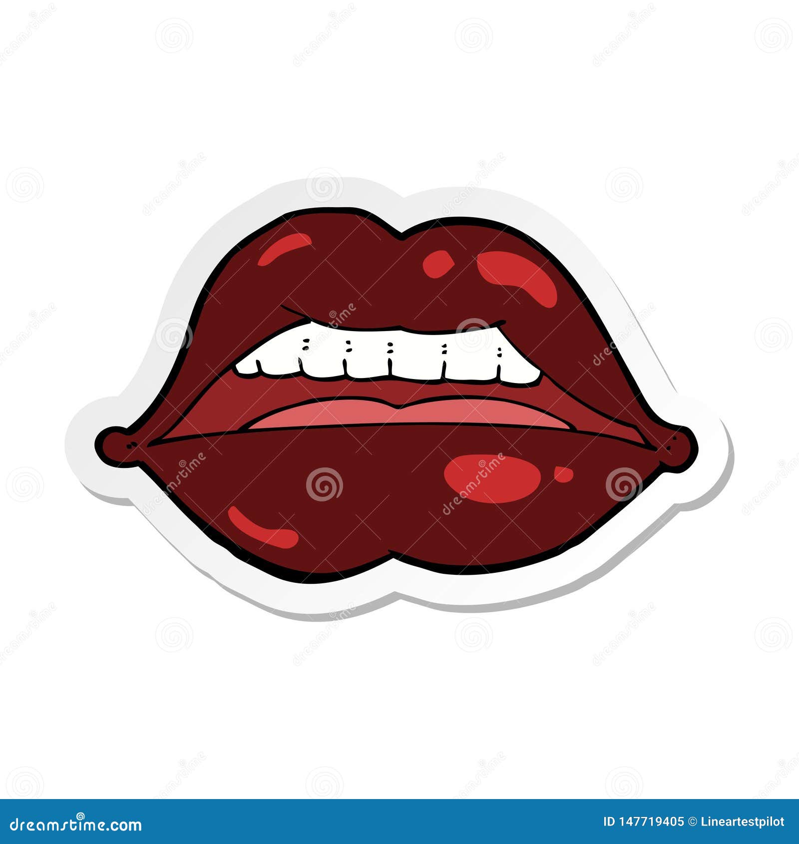 Download Sticker Of A Cartoon Halloween Lips Symbol Stock Vector ...