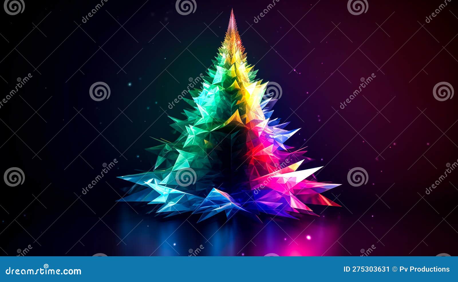 Creative Illustration with Christmas Tree in Different Colors