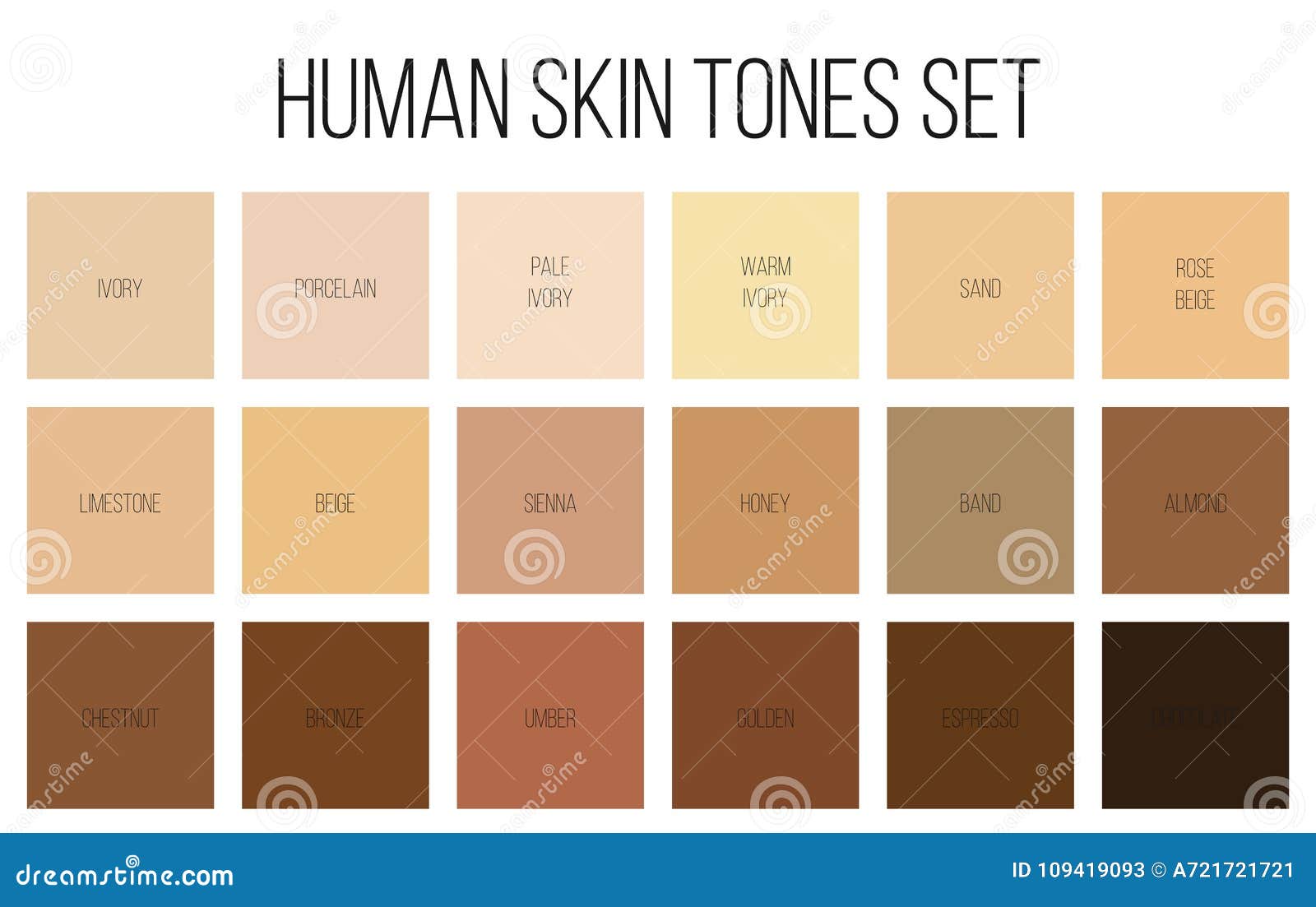 creative  of human skin tone color palette set  on transparent background. art . abstract concept