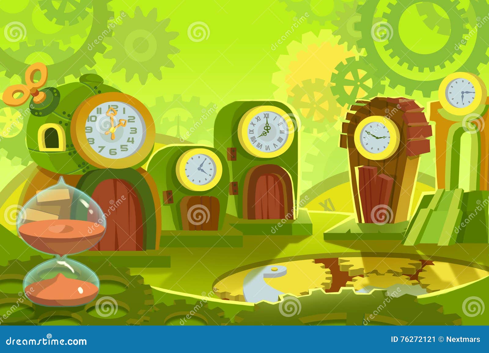 Creative Illustration and Innovative Art: Background Set 6: Time Land.  Stock Illustration - Illustration of concept, drawing: 76272121